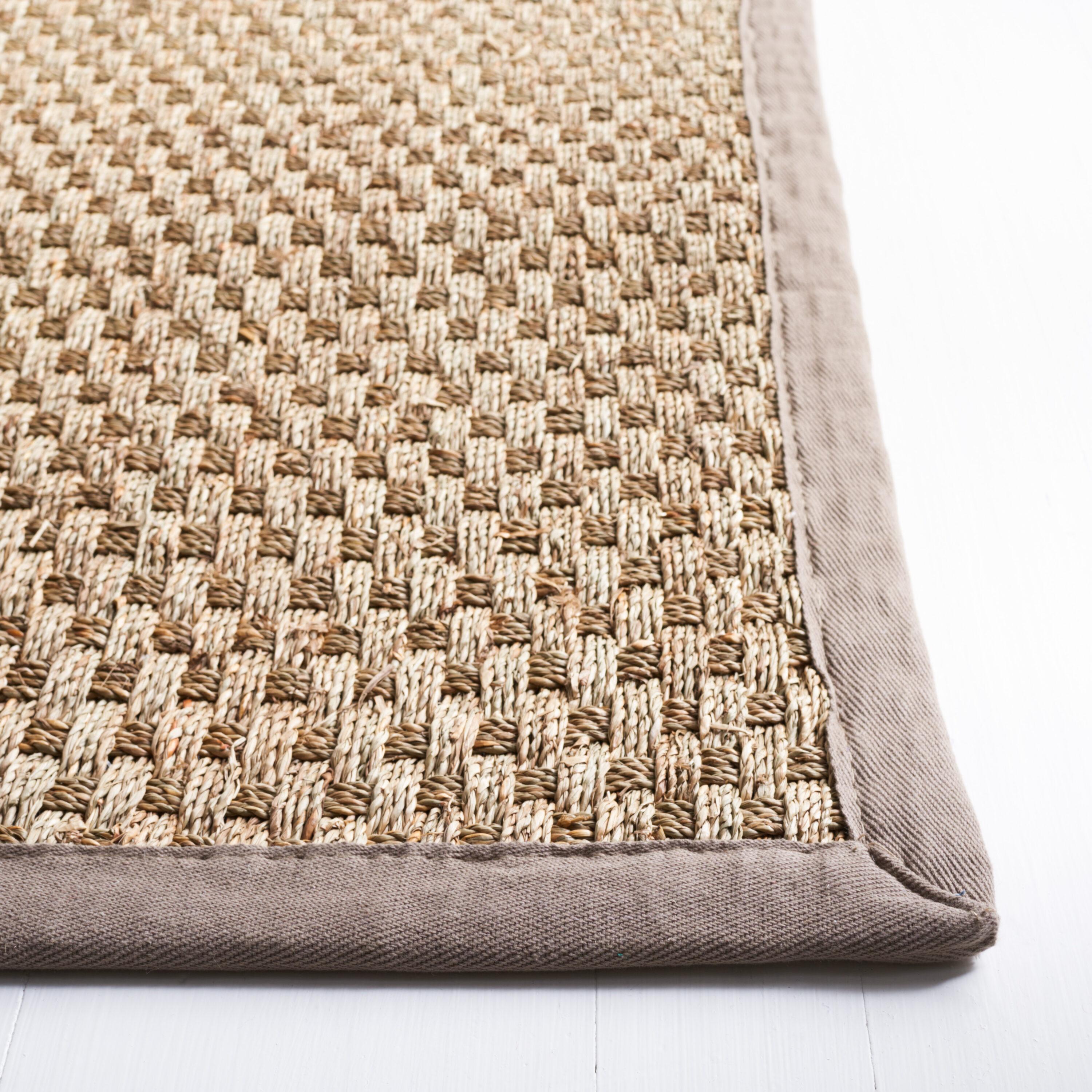 SAFAVIEH Natural Fiber Arbor Border Area Rug, Natural/Grey, 11' x 15'