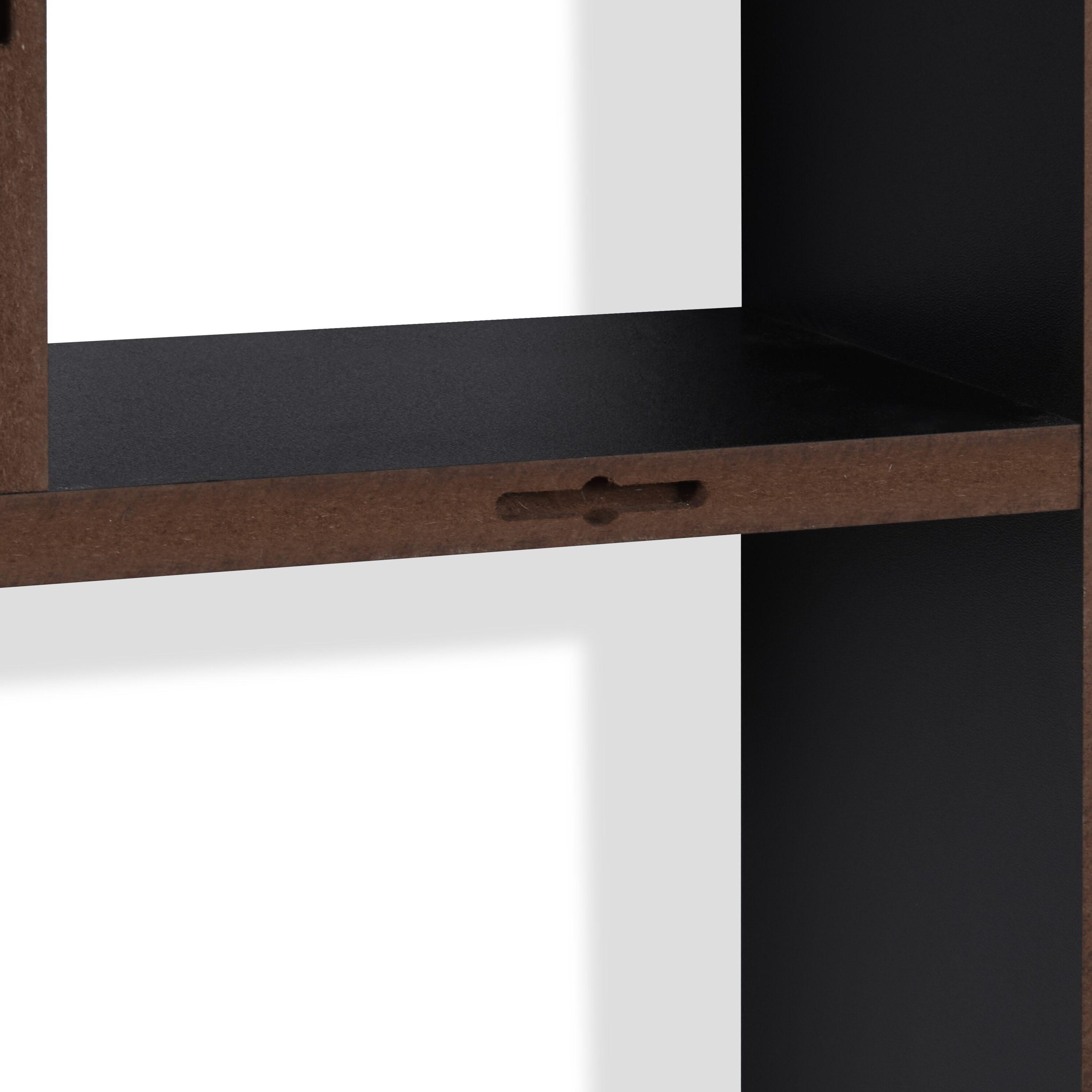 Danya B. 40" x 24" Cantilever Wall Shelf Black: Modern Laminated MDF, 4-Tier Storage, Includes Mounting Hardware