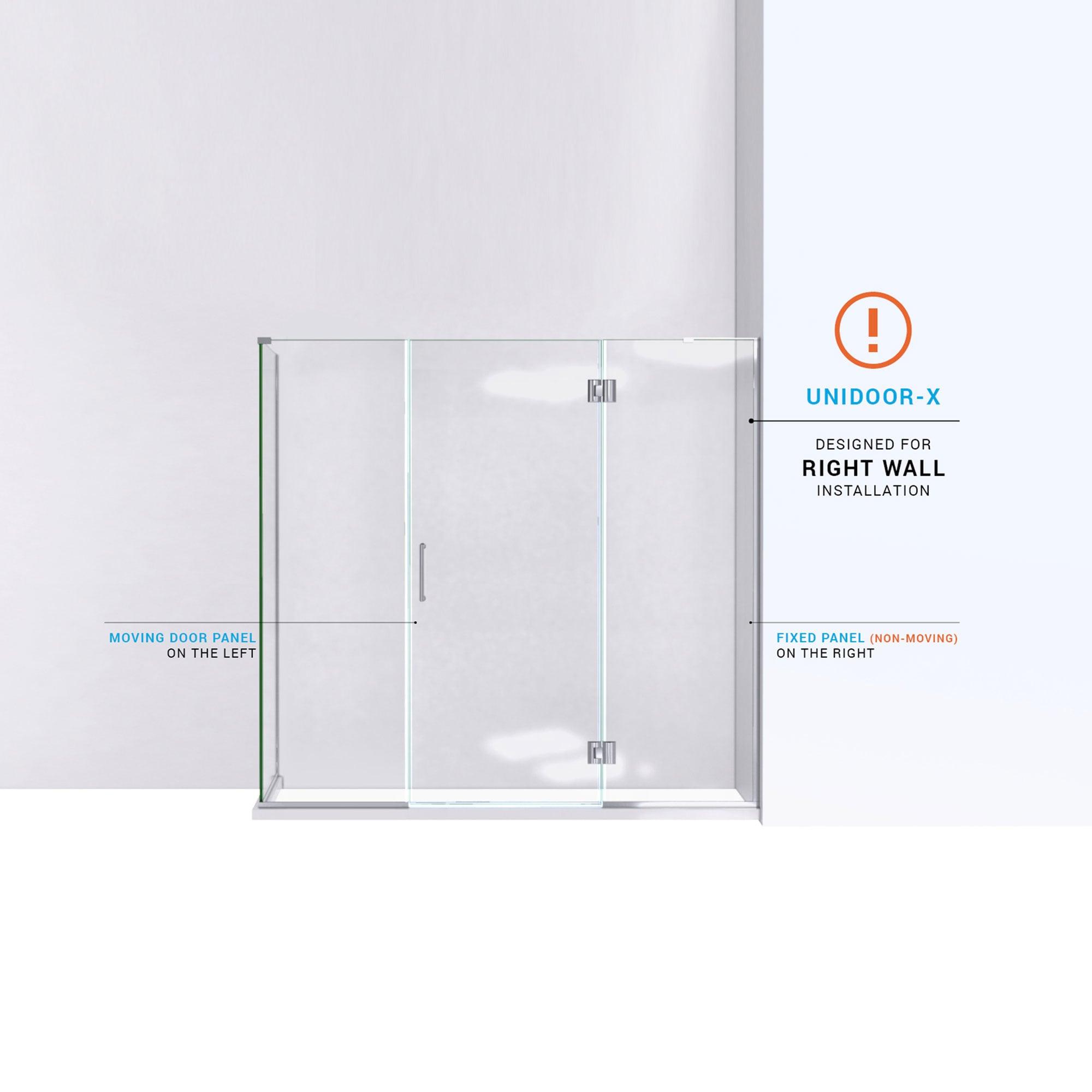 Unidoor-X 64" x 72" Rectangle Hinged Shower Enclosure