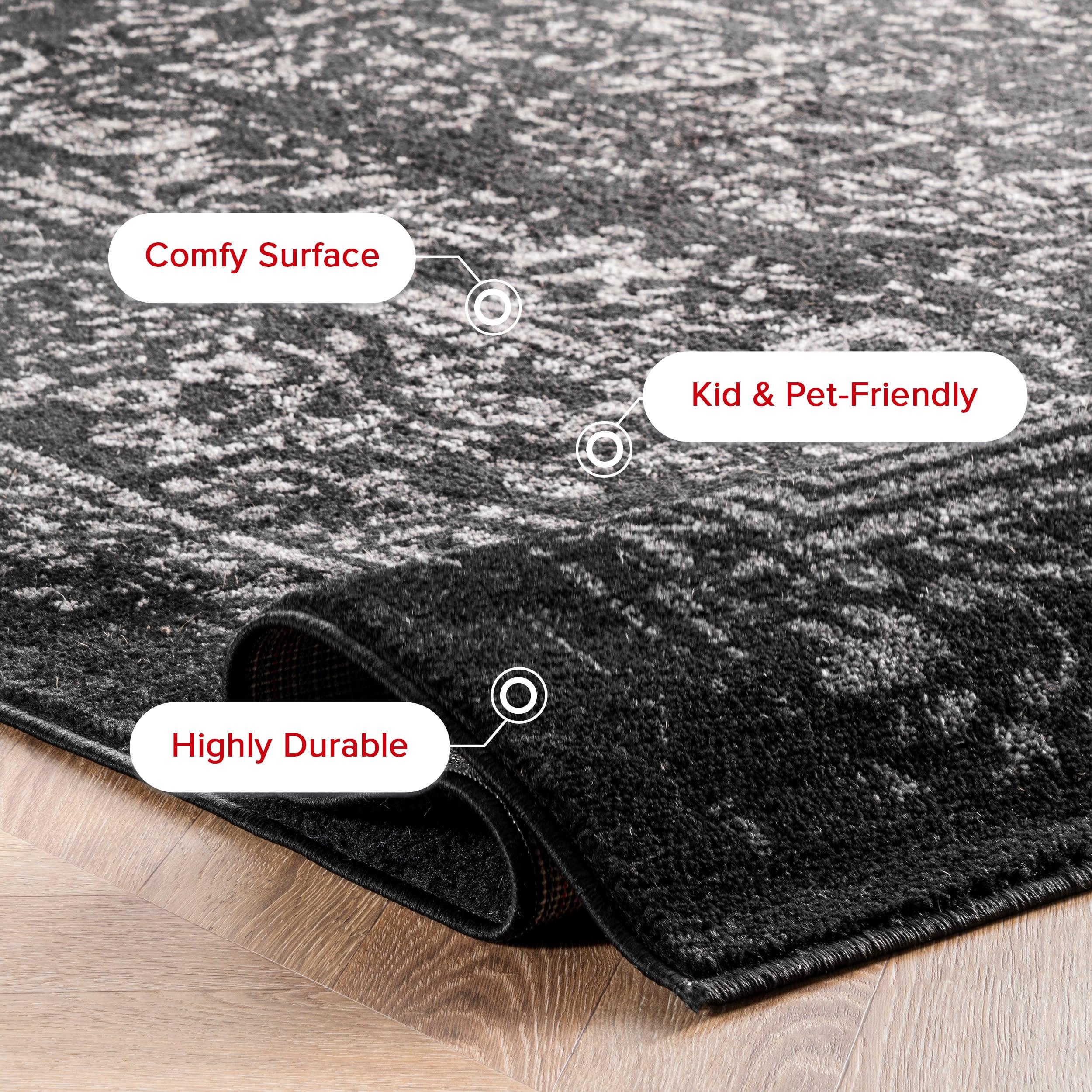Nuloom Arlena Medallion 4x6 Indoor Area Rug for Living Room Bedroom Dining Room Kitchen, Black/Grey