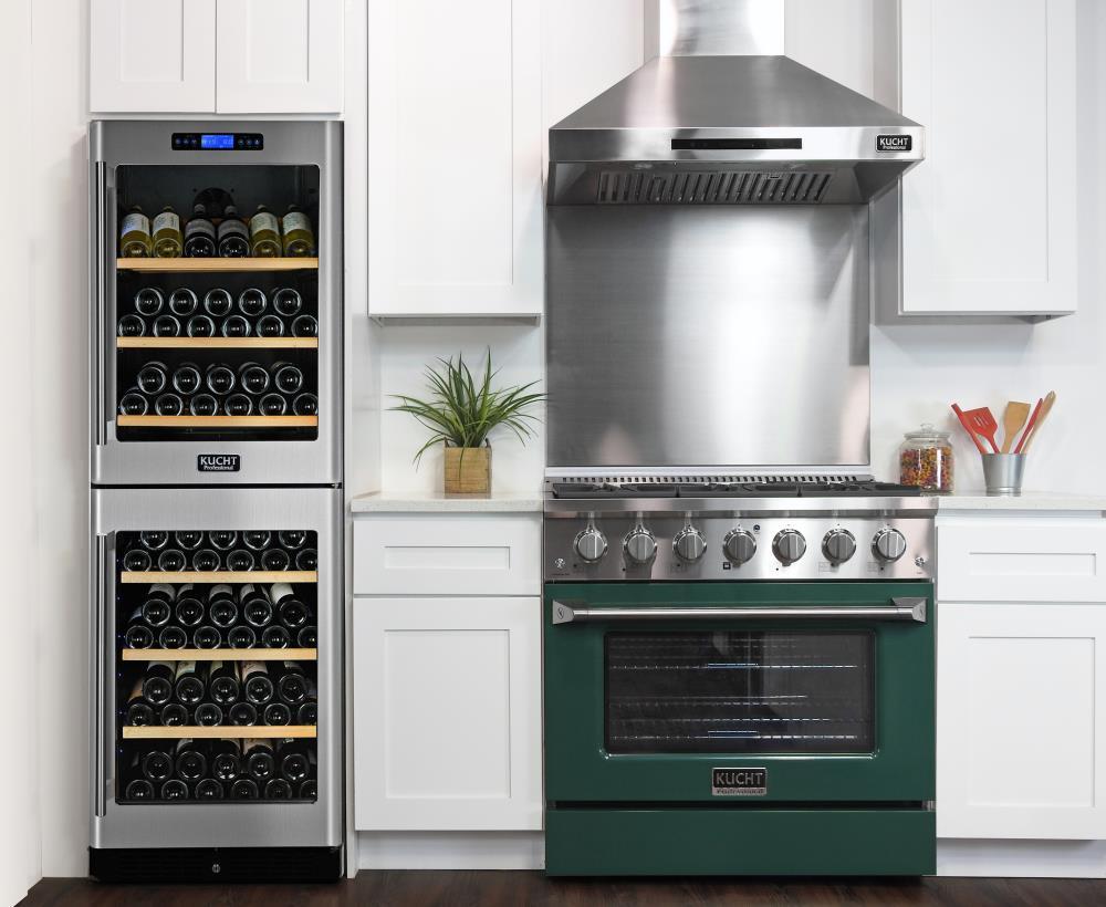 36 in. 5.2 cu. ft Dual Fuel Range for Natural Gas Sealed Burners in Green.