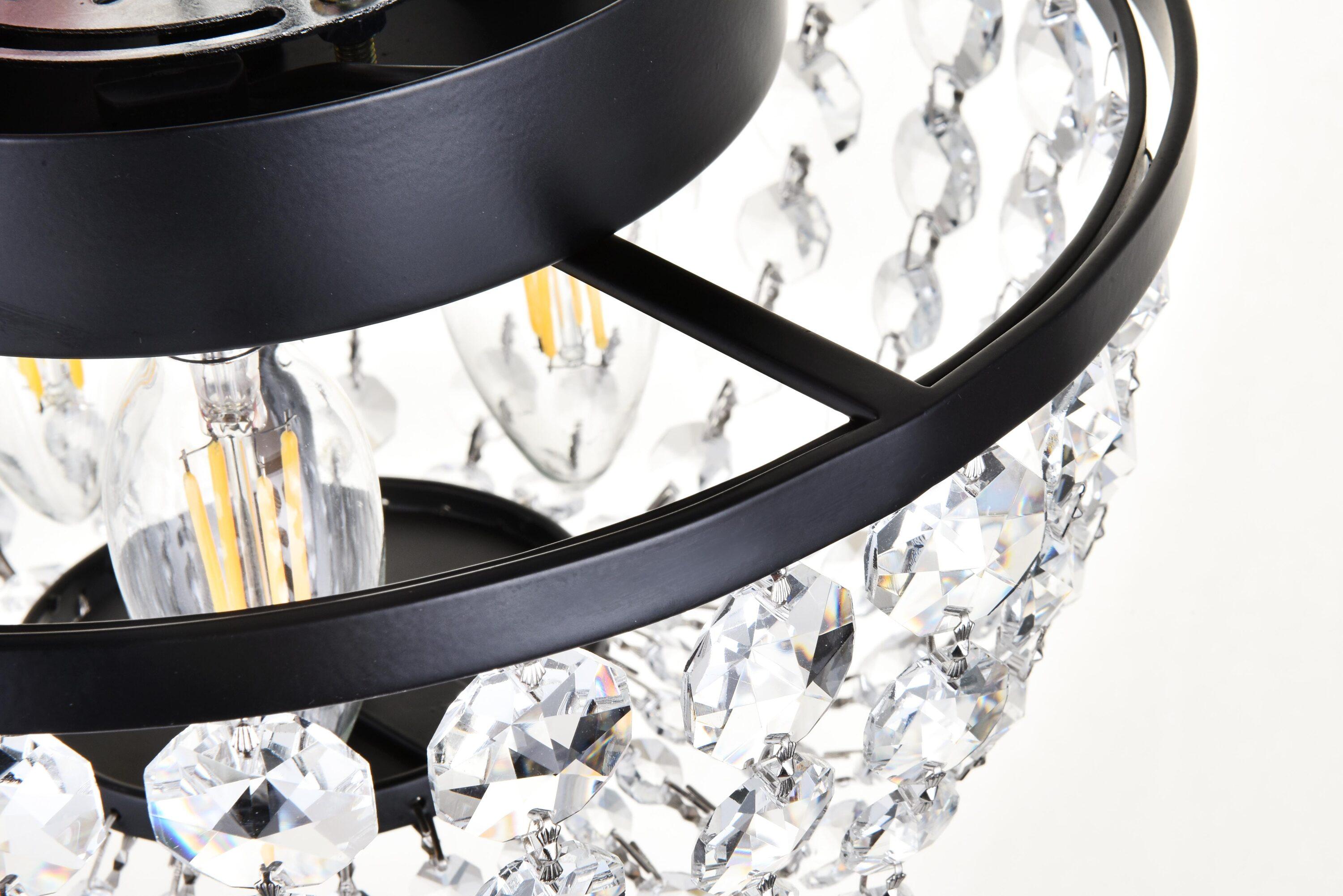 Elegant Lighting Cora 10 inch flush mount in black