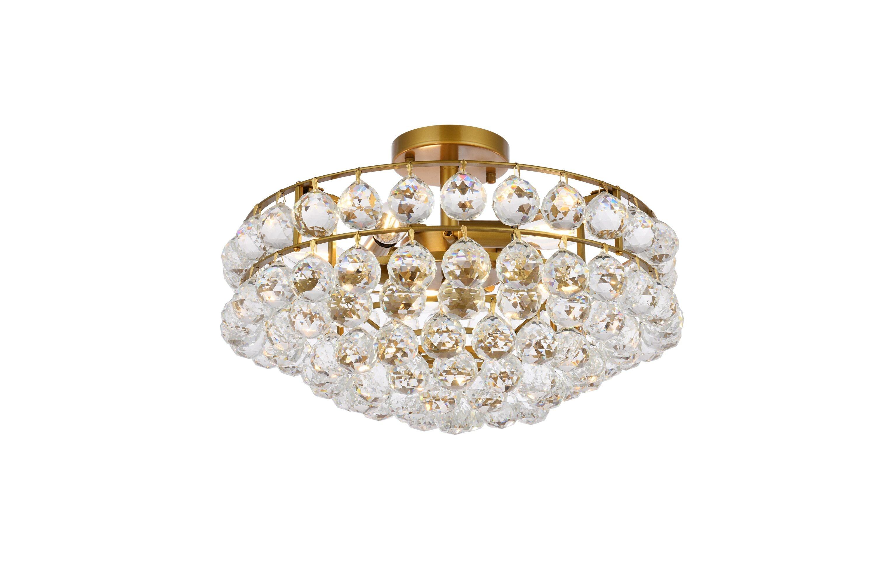 Elegant Lighting Savannah 5 - Light Flush Mount in  Brass