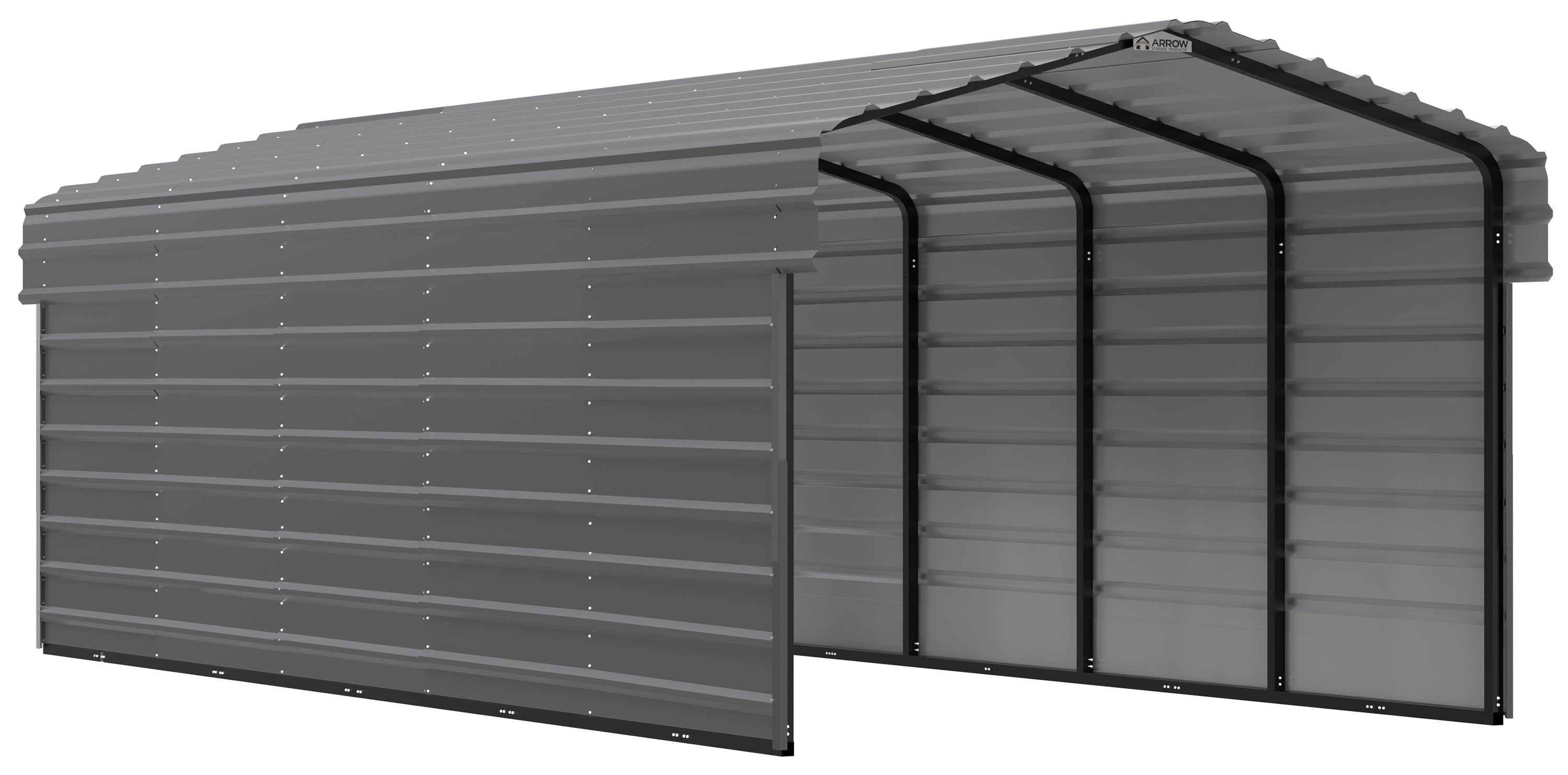 Arrow Arrow Steel Carport with 2 Side Wall Kits, 10X24X07