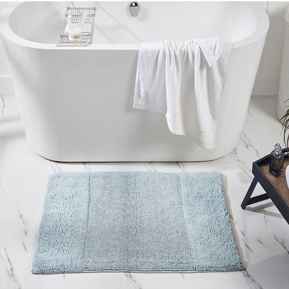Better Trends Granada 100% Cotton Tufted Non-Slip Backing Bath Rug Set 3 PC (17" x 24" | 24" x 40" | 20" x 20") - Blue