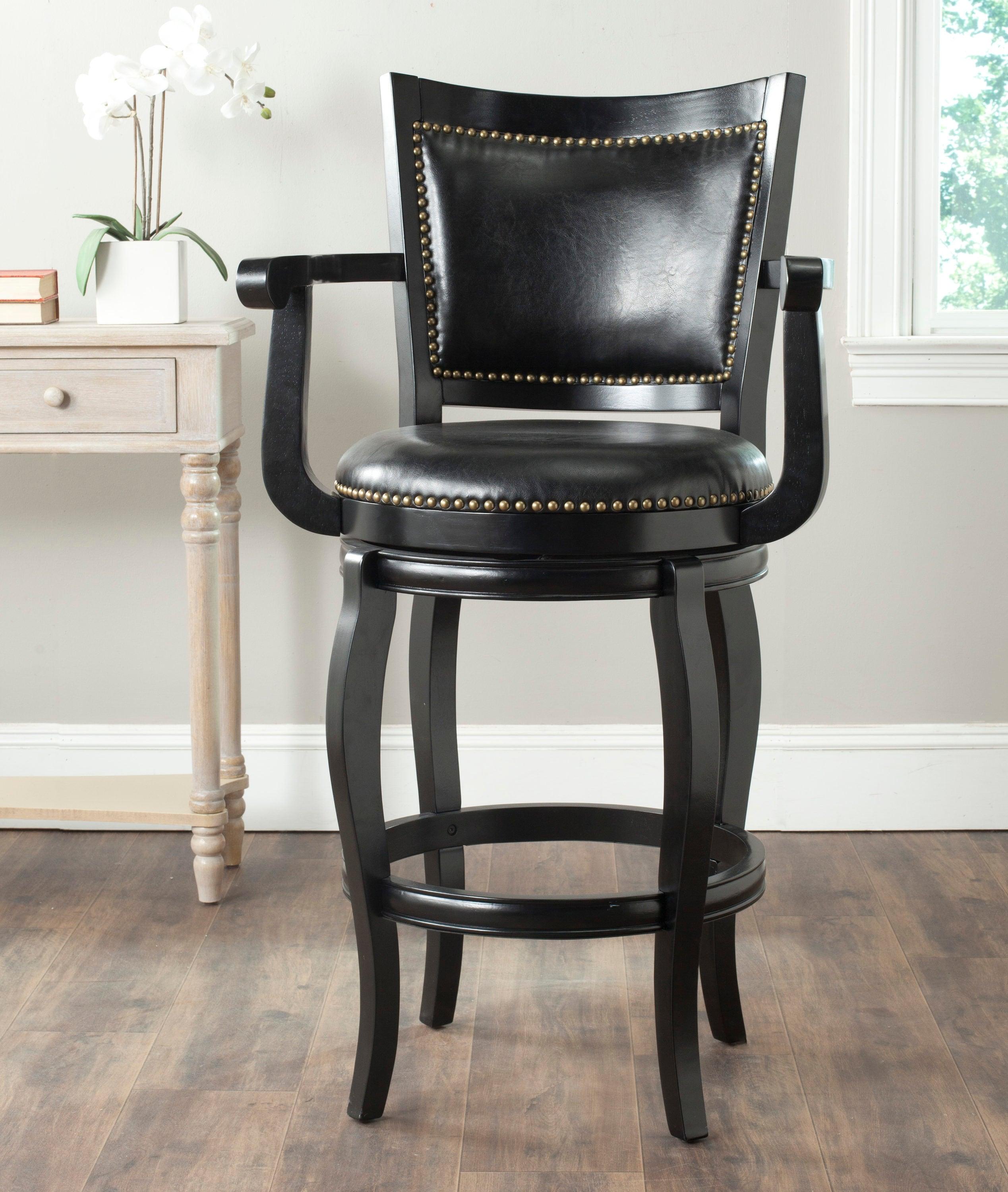 Gitano Swivel Bar Stool - Black - Safavieh