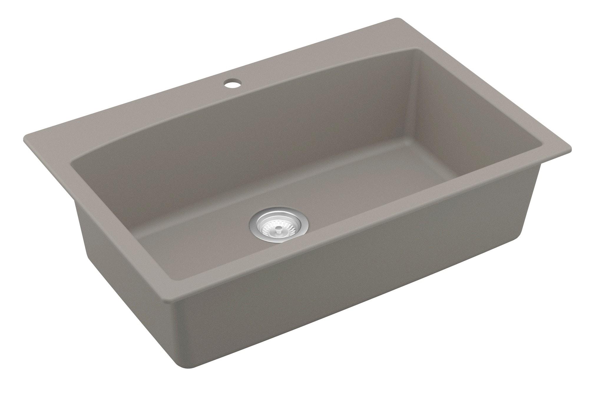 Karran Karran Drop-in Quartz Composite 33'' X 22'' 1-Hole Single Bowl Kitchen Sink QT-712-CN