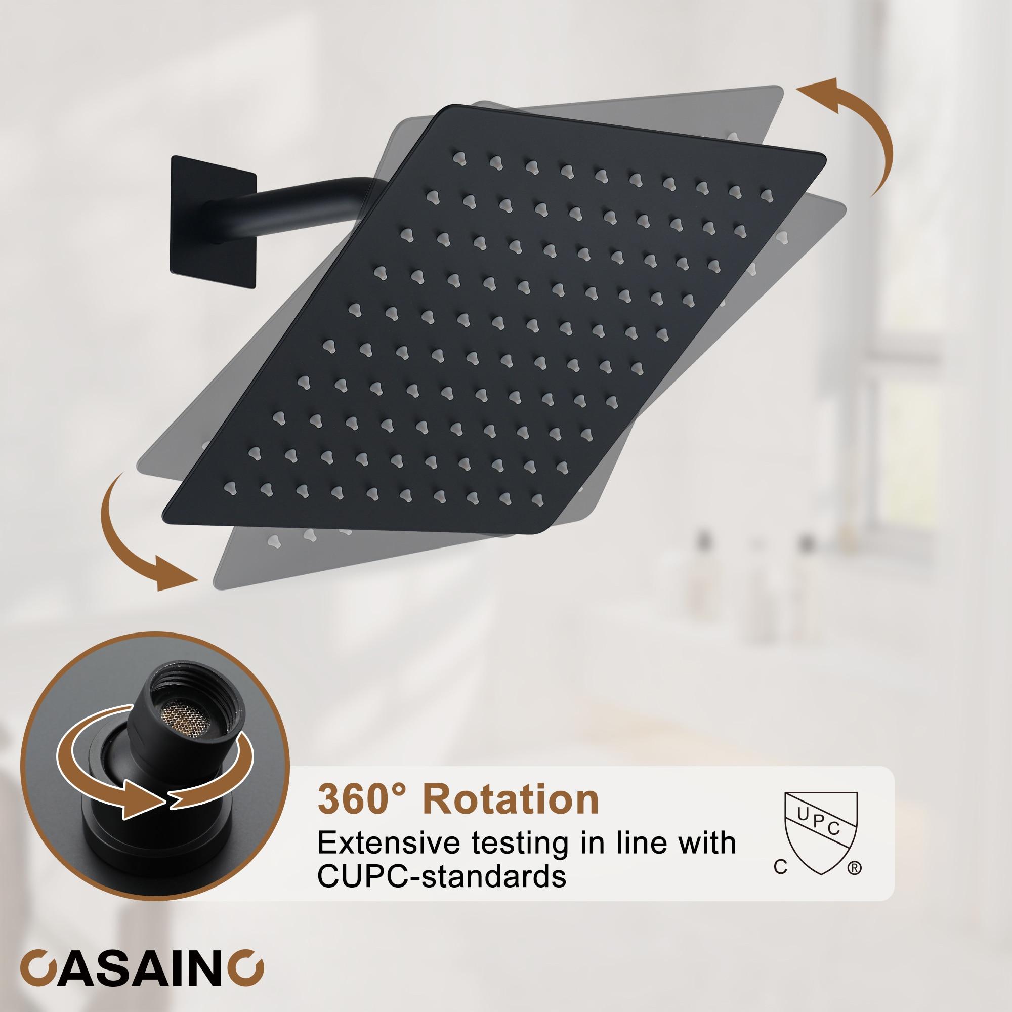 10 Inch Rainfall Shower System with Tilt Shower Head and Tub Spout with Rough in-Valve