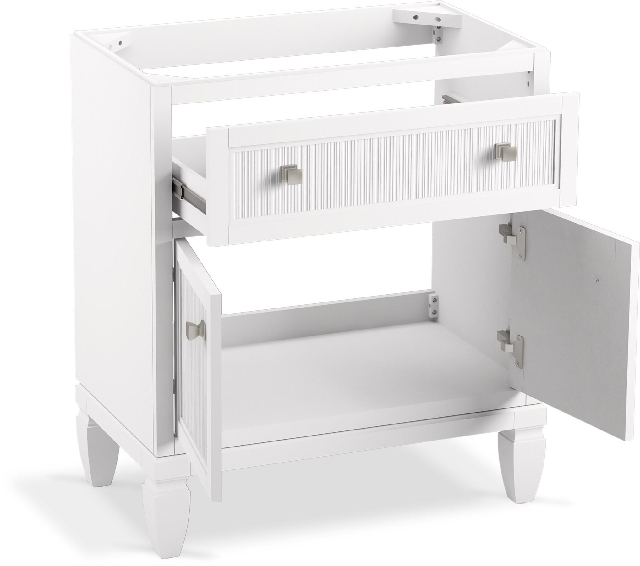 Hearthaven 30'' Free Standing Single Bathroom Vanity Cabinet with Sink and Quartz Top