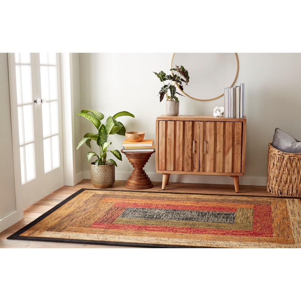Home Dynamix Royalty Vega Contemporary Geometric Area Rug, Black/Brown, 5'2"x7'2"
