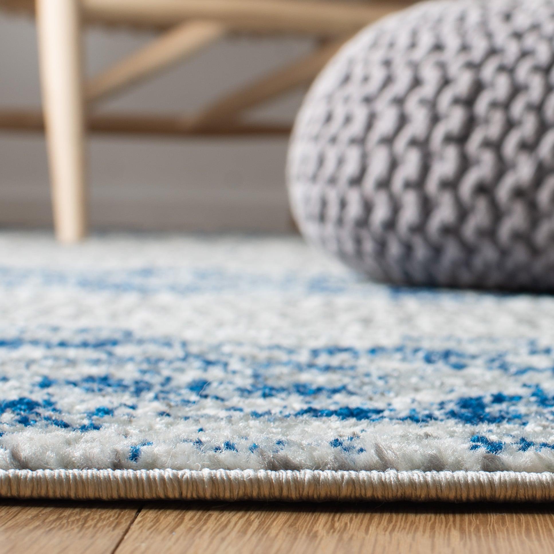 Madison MAD797 Power Loomed Area Rug - Silver/Navy - 8'x10' - Safavieh.