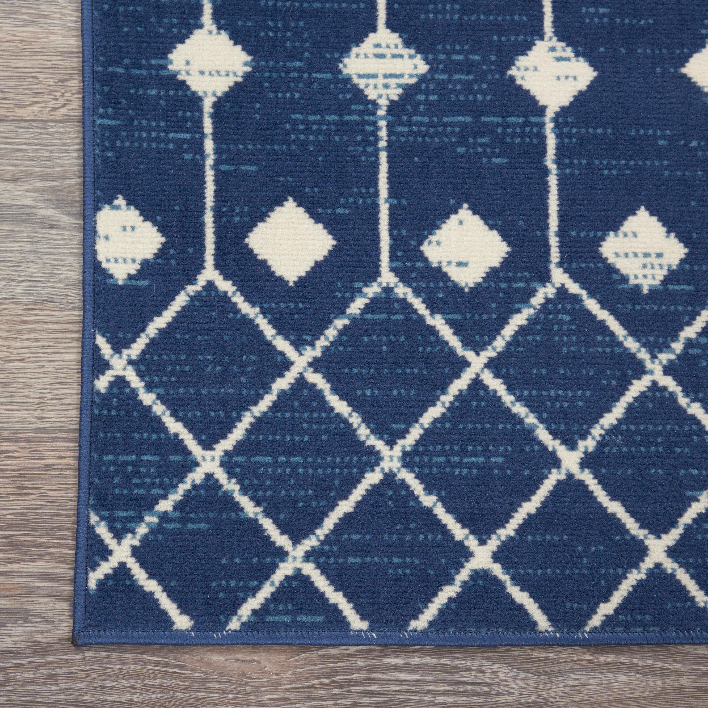 Nourison Grafix GRF37 Indoor Area Rug Navy 2'3" x 12'