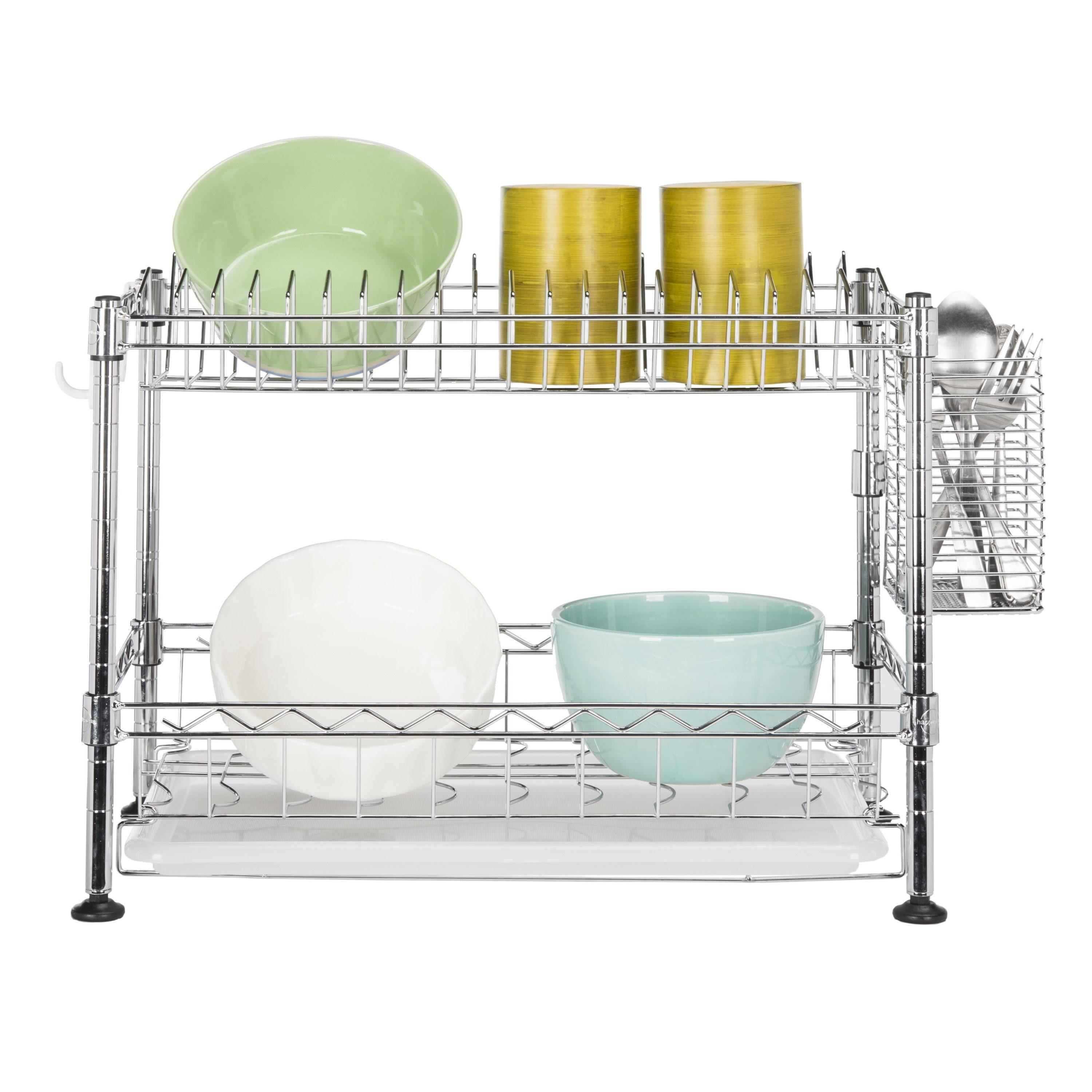 happimess Brooklyn 24" Adjustable Dish Rack, Chrome