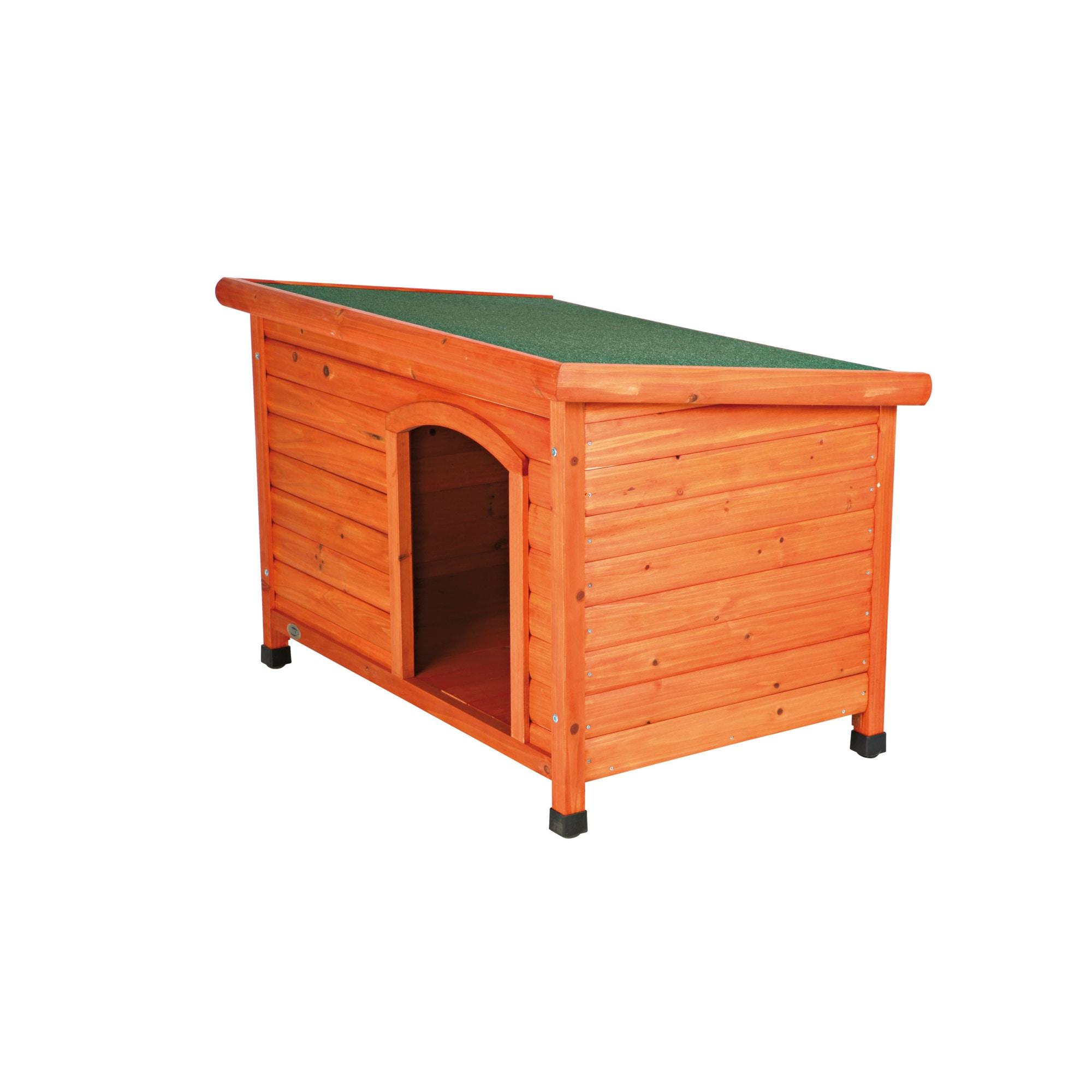 TRIXIE TRIXIE natura Classic Dog House, Flat Hinged Roof, Adjustable Legs, Elevated Pet Shelter