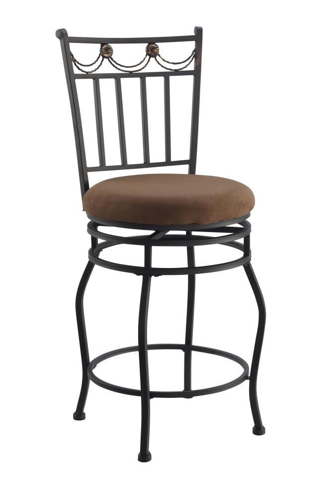 Linon Swag Counter Stool, Brown, 24 inch Seat Height