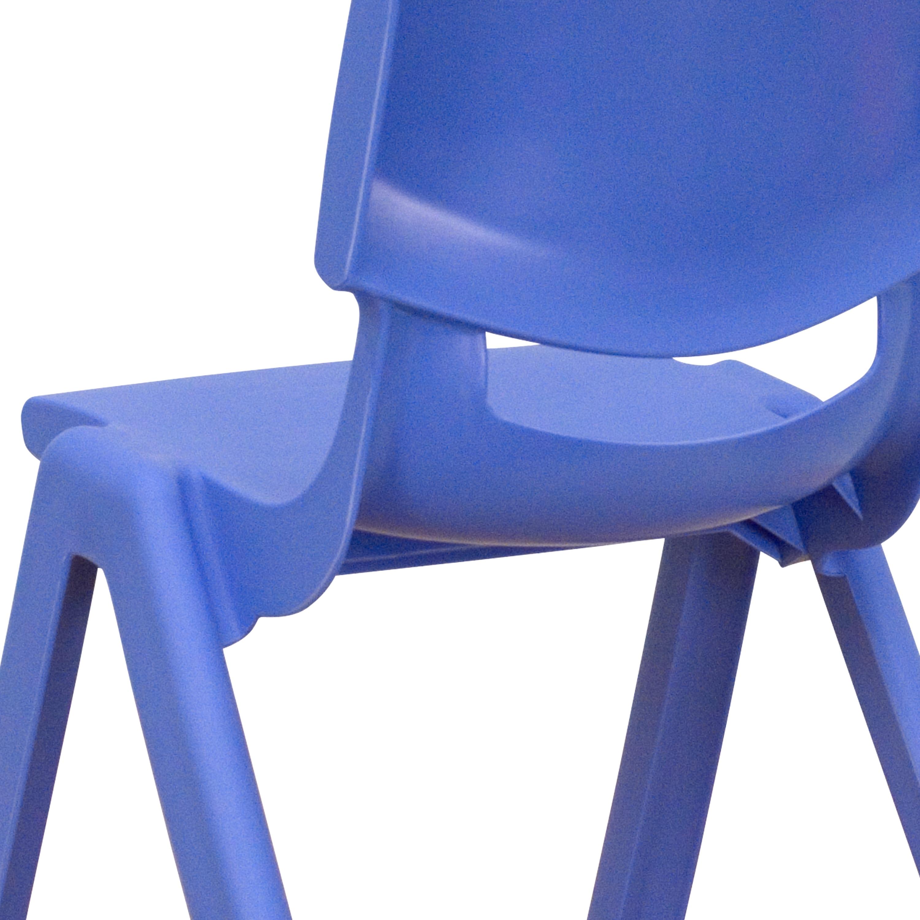 Flash Furniture 2 Pack Blue Plastic Stackable School Chair with 10.5'' Seat Height