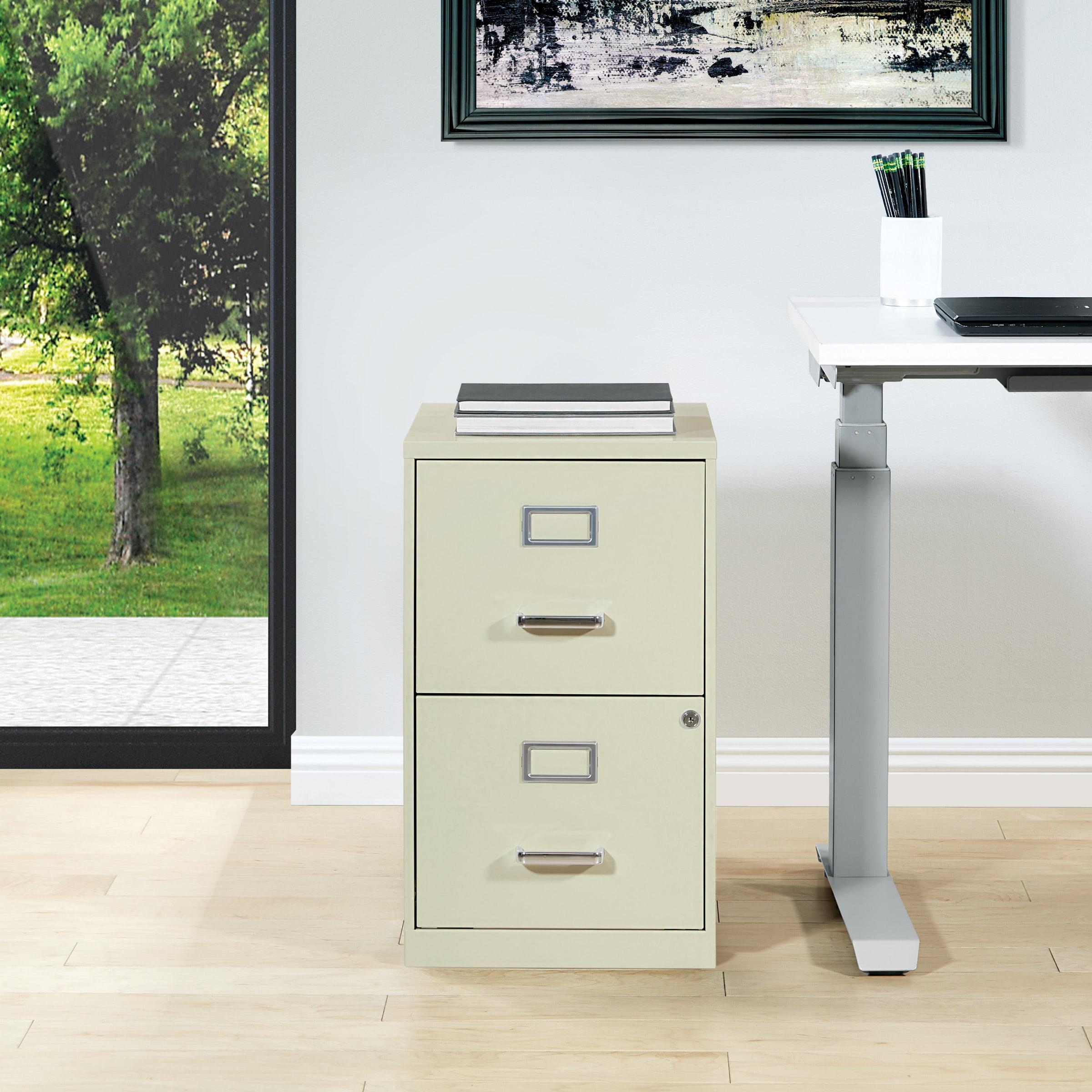 2 Drawer Locking Metal File Cabinet in Tan