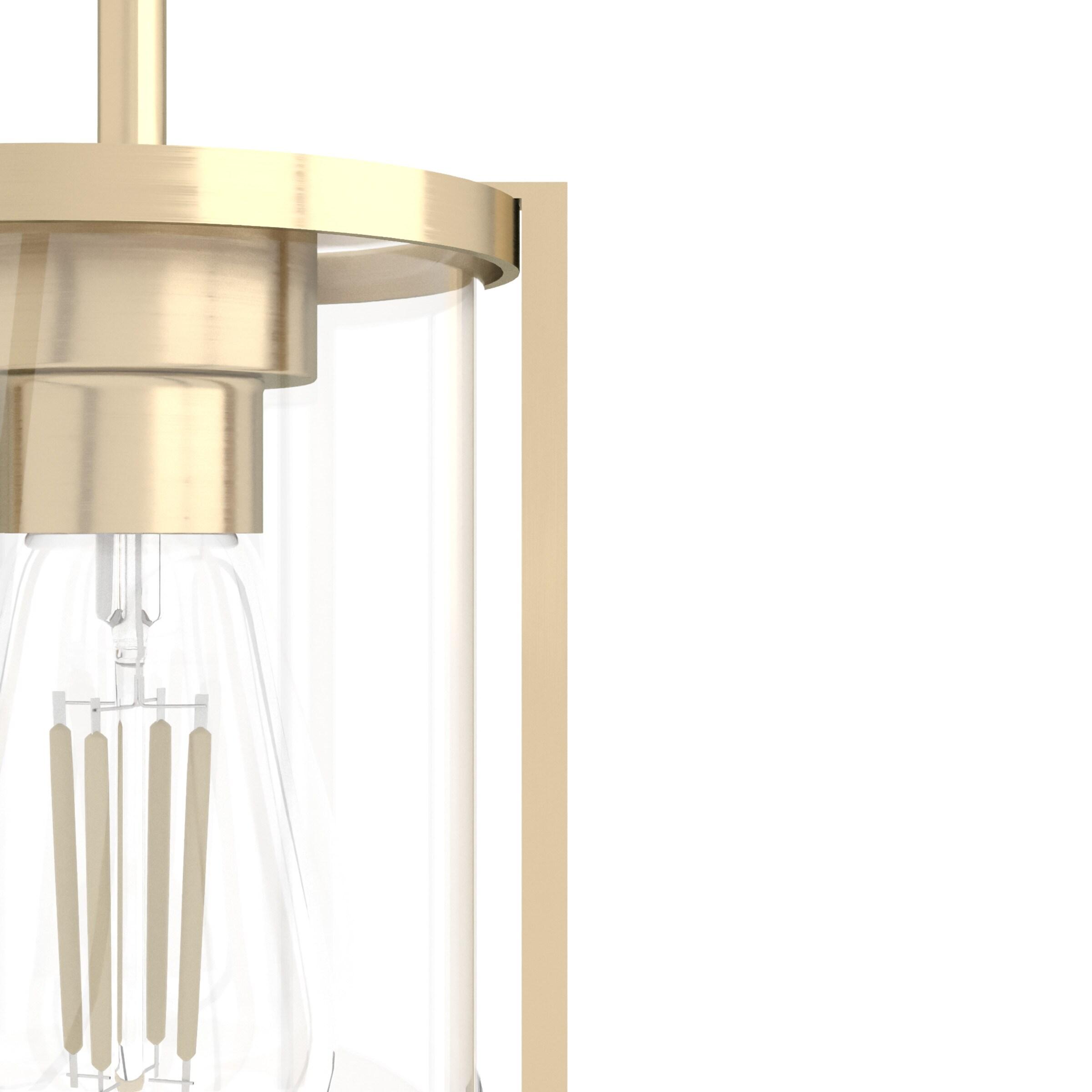 Astwood Clear Glass Mini Pendant Ceiling Light Fixture Gold - Hunter Fan: ETL Listed, Art Deco, Adjustable Height, Metal Body