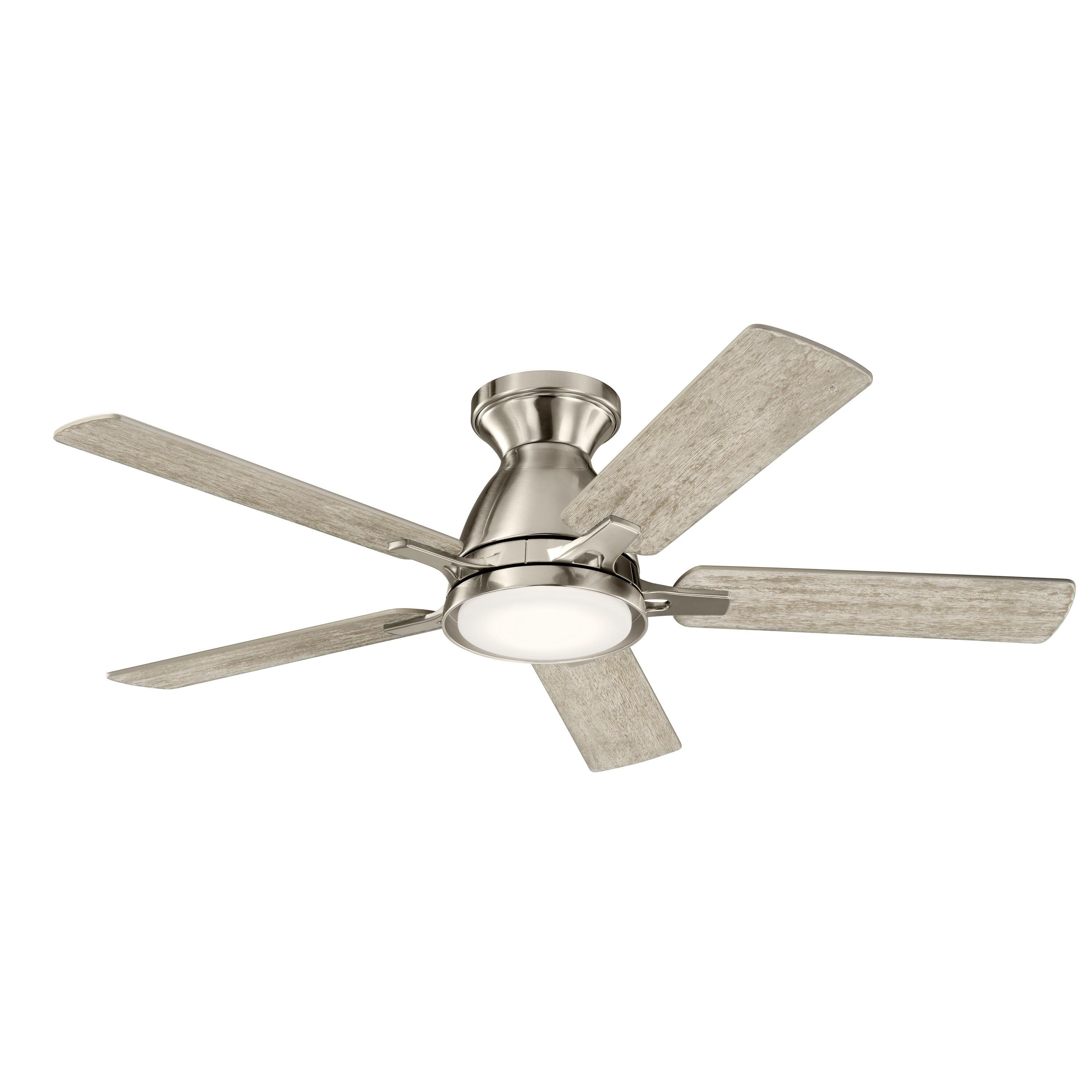Brushed Stainless Steel 44" Ceiling Fan with LED Light and Remote