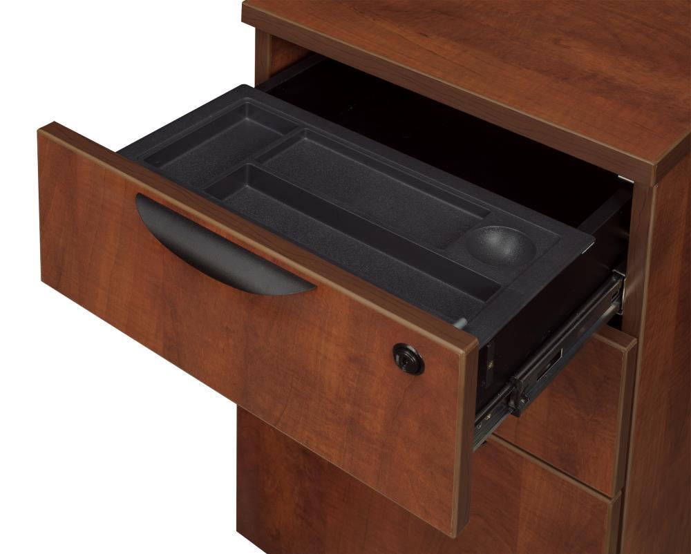 Romig Legacy Reception Desk with Double Pedestal File Cabinet- Cherry