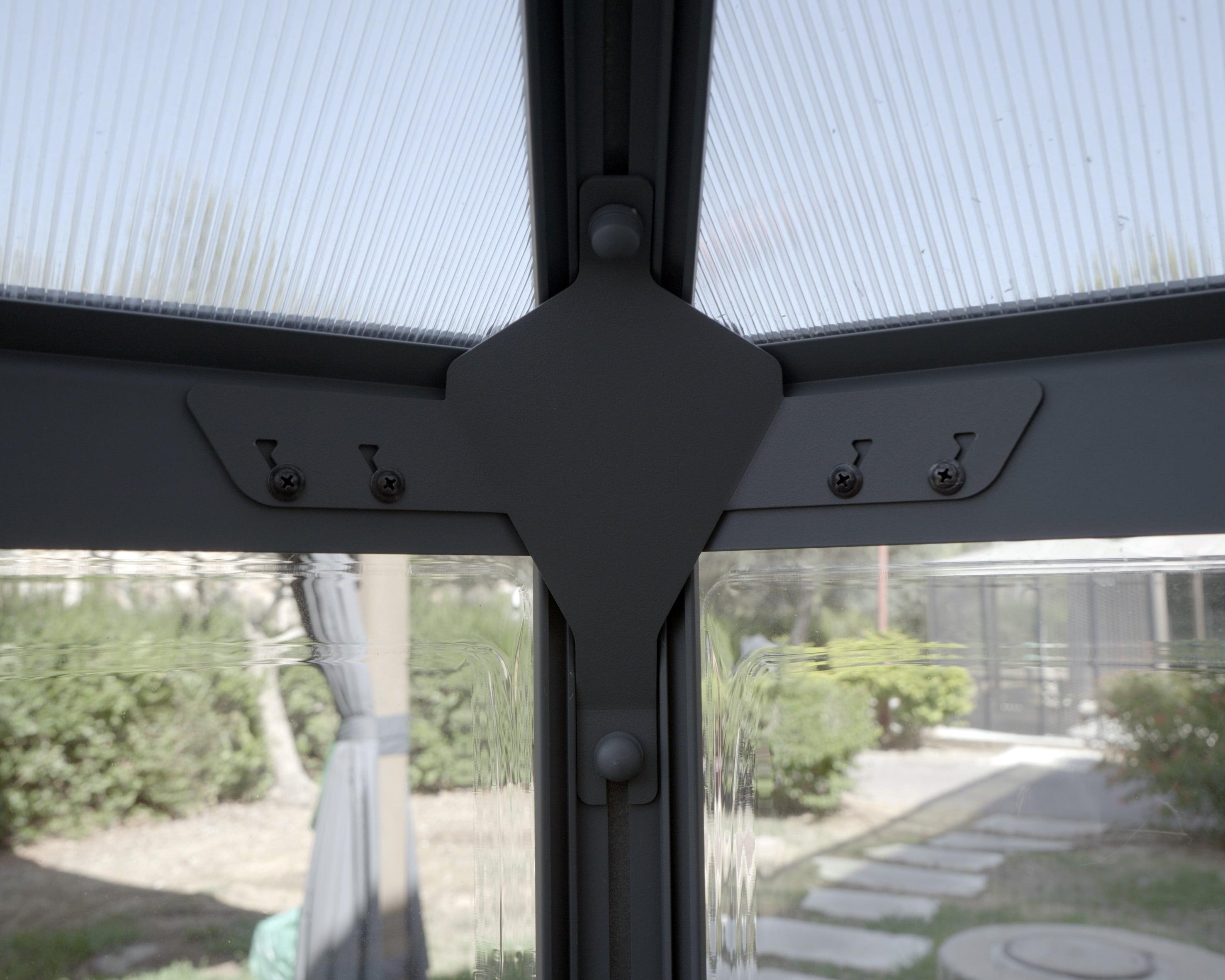 Canopia Palram - Canopia Oasis 12' x 10' Hexagonal Walk-In Hobby Polycarbonate Aluminum Frame Greenhouse Outdoor Living Structure - Gray