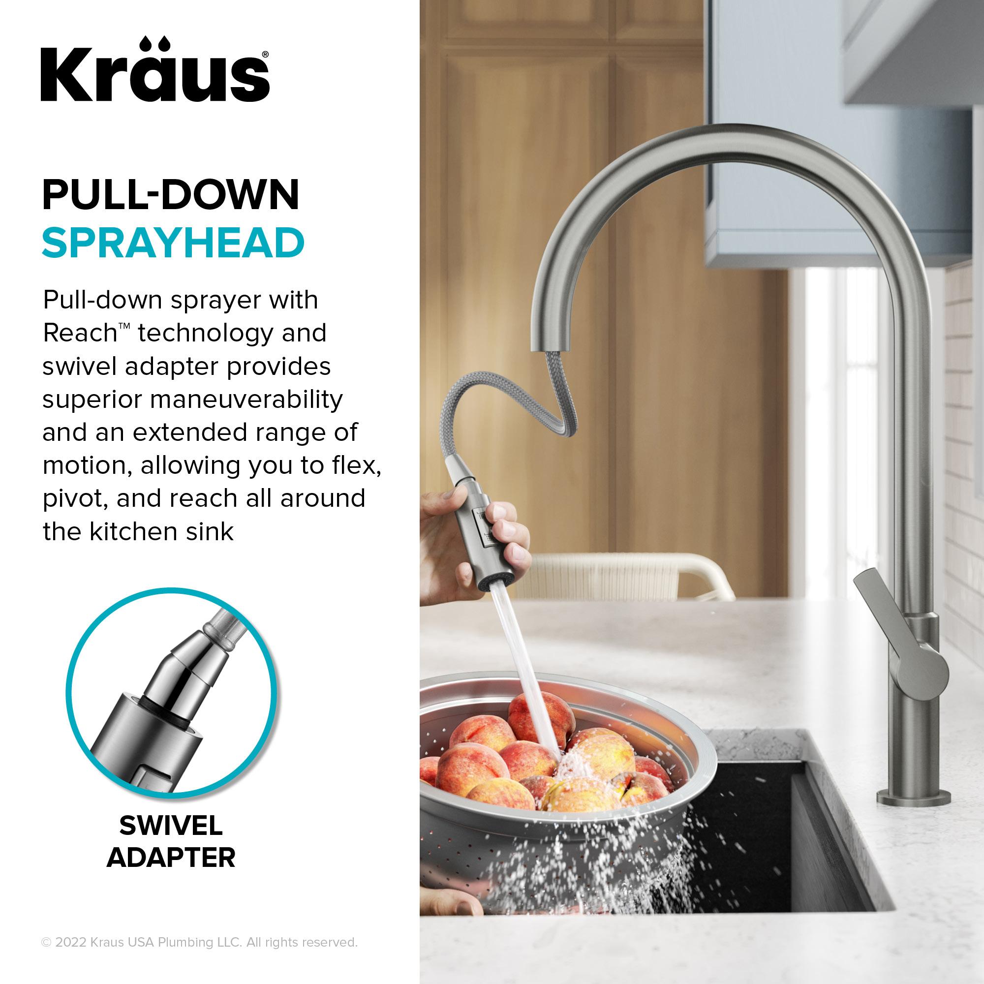 Oletto Pull Down Single Handle Kitchen Faucet