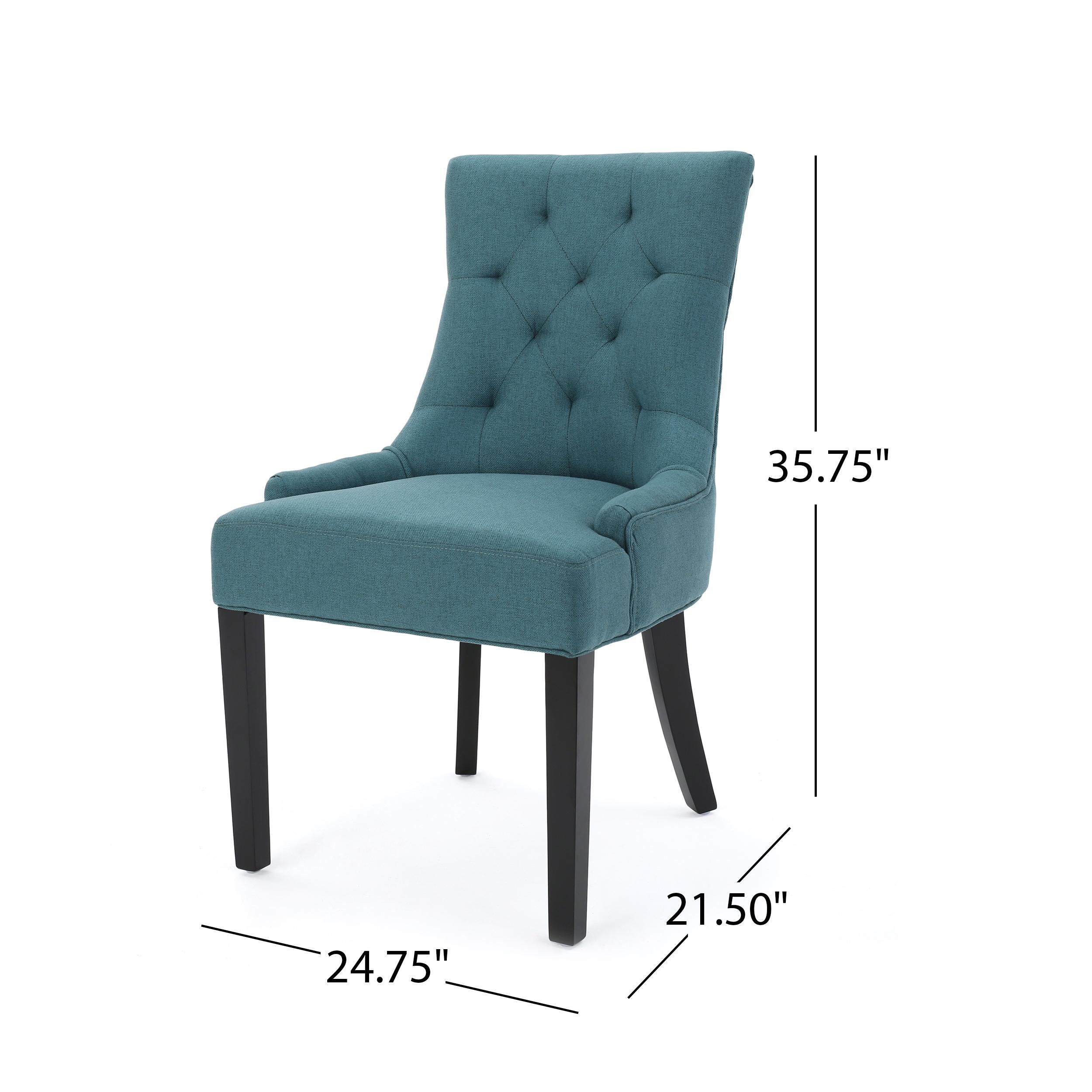 Set of 2 Hayden Tufted Dining Chairs Dark Teal - Christopher Knight Home: Comfortable Seat, Elegant Design