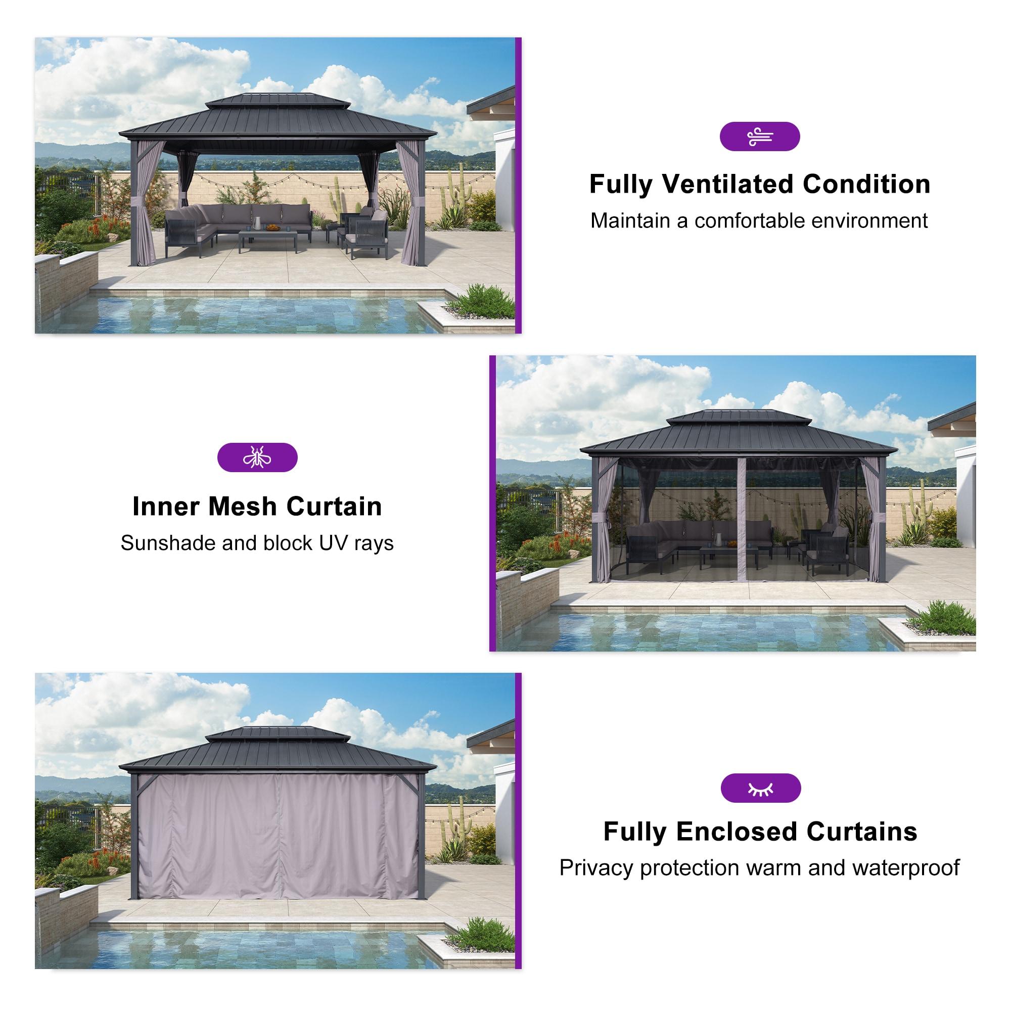 Purple Leaf Aluminum Patio Gazebo