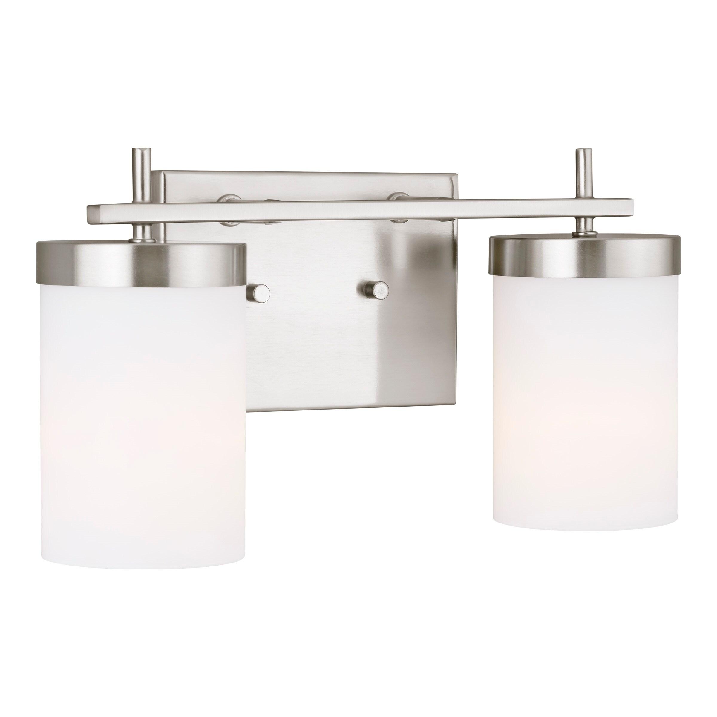 Sean Lavin Brushed Nickel Cylinder 2-Light Vanity Sconce