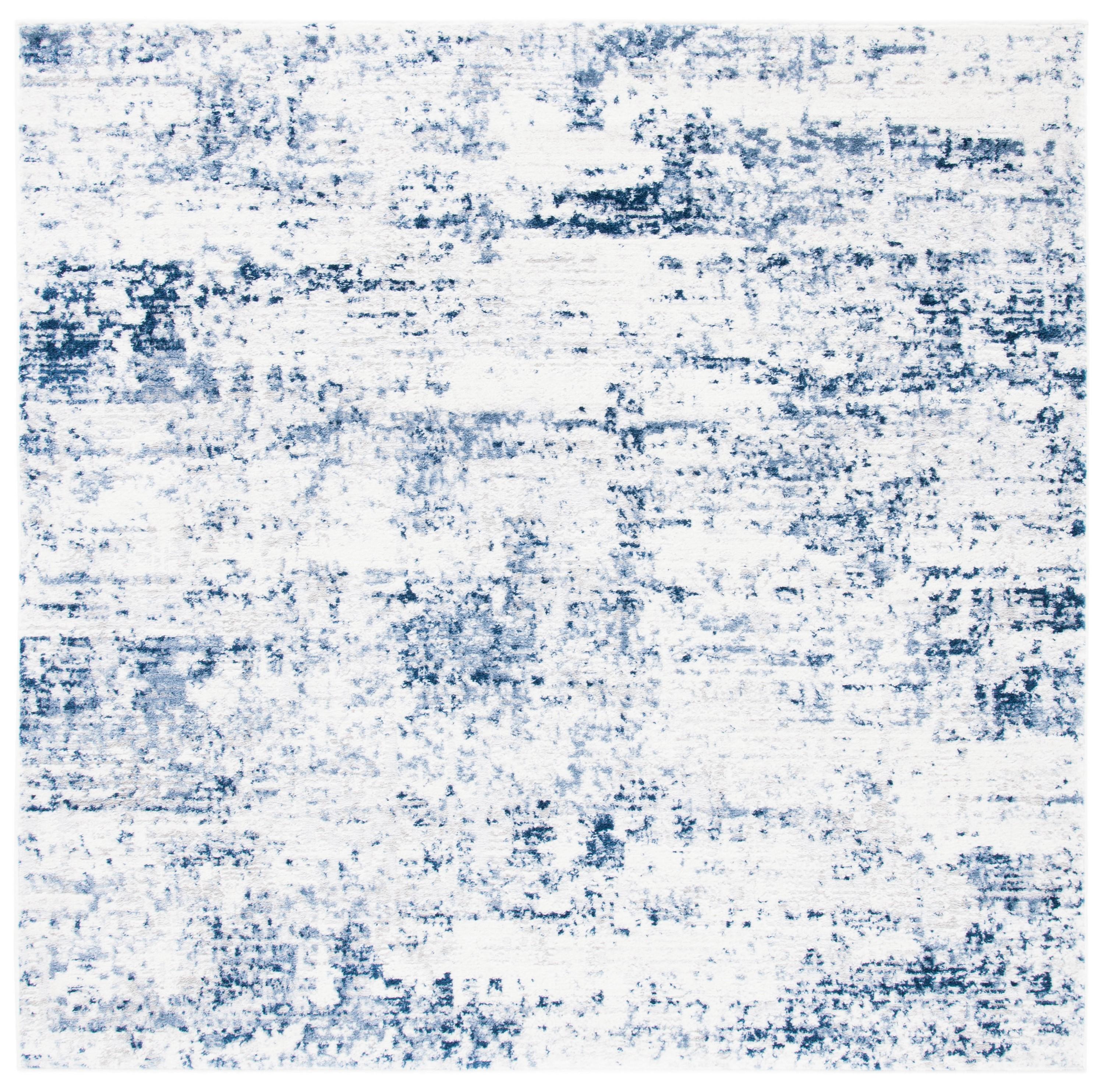 Amelia ALA700 Power Loomed Area Rug - Ivory/Navy - 6'7"x6'7" - Safavieh.