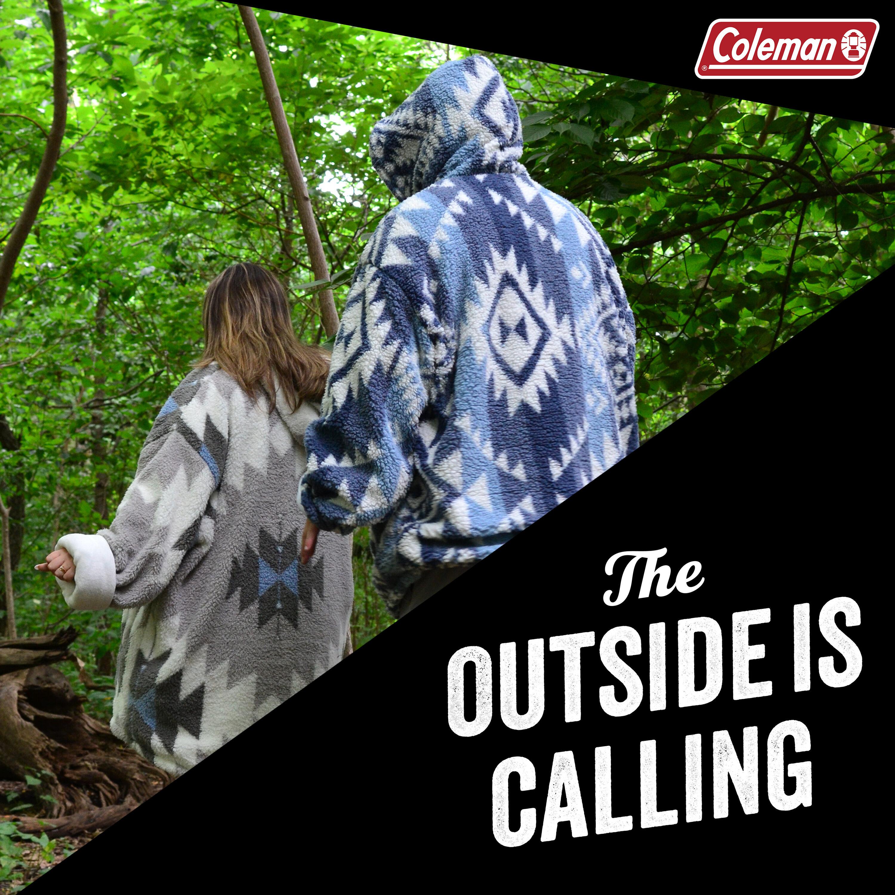 Coleman  Oversized Super Soft Wearable Hoodie Throw Blanket Blue