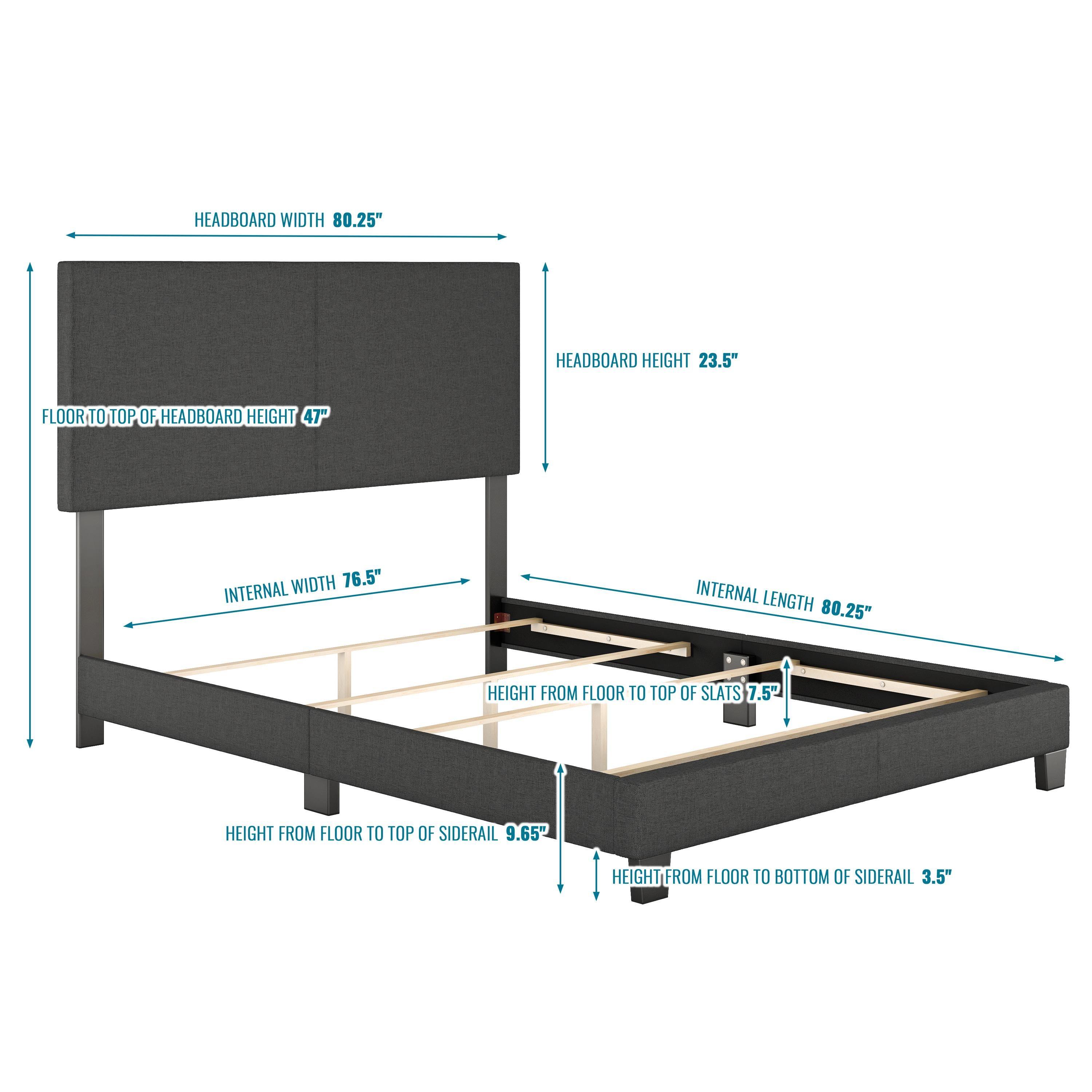 Boyd Sleep Boyd Sleep Milan Linen Fabric Upholstered Platform Bed Frame w/Adjustable Height Headboard, Strong Wood Slat Support, Box Spring/Foundation Required, Easy Effortless Assembly