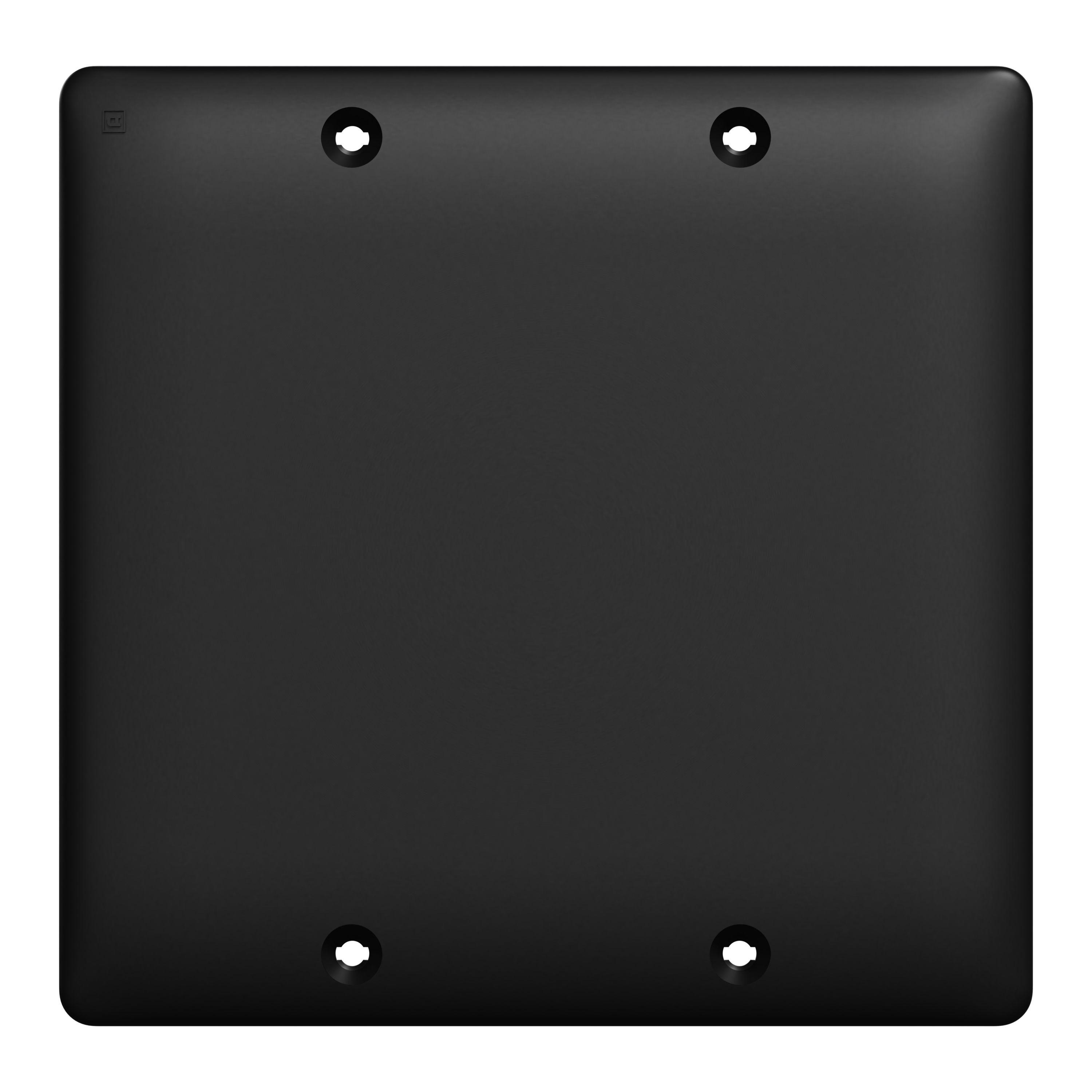 Matte Black 2-Gang Smooth Polycarbonate Wall Plate