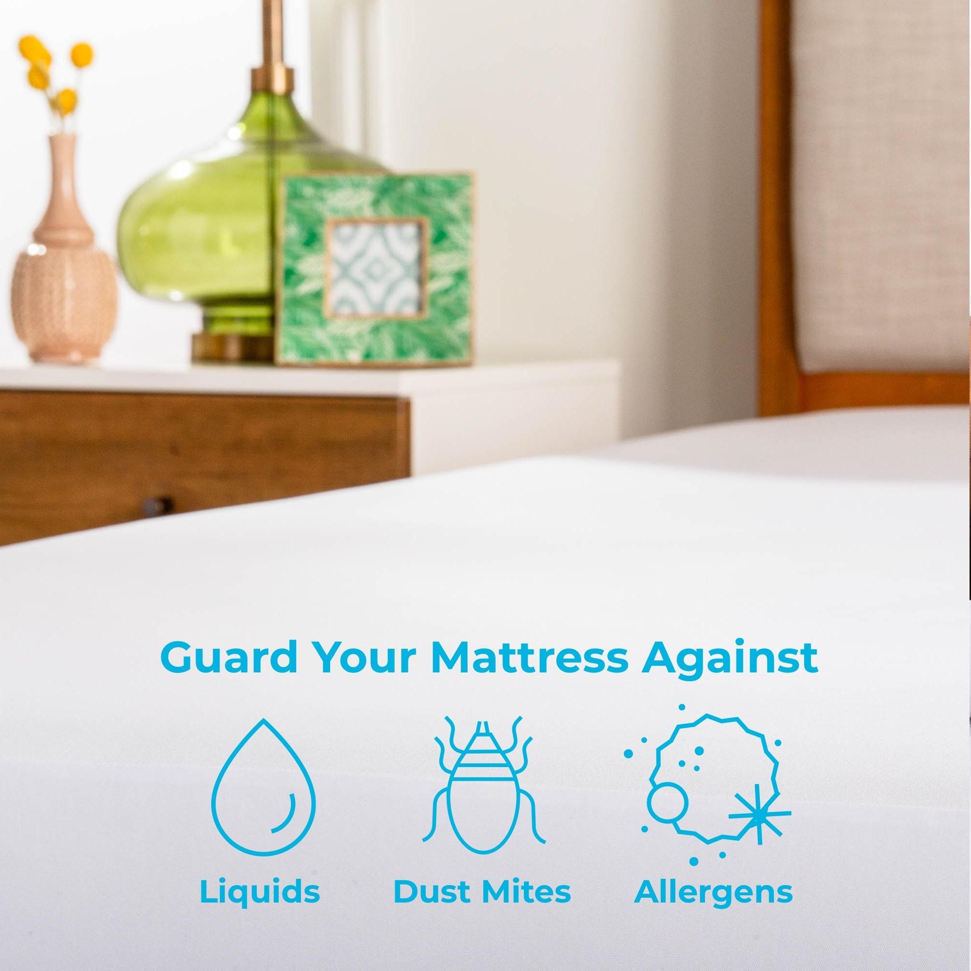 Queen Essentials 5Tight Five-Sided Mattress Protector - Linenspa: Waterproof, Hypoallergenic, Polyester & Polyurethane, Machine Washable