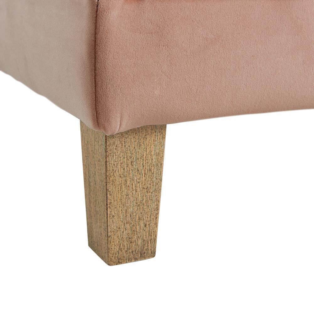 Jude Tufted Storage Ottoman Blush - Picket House Furnishings: Velvet Upholstered, Rectangular with Wooden Legs