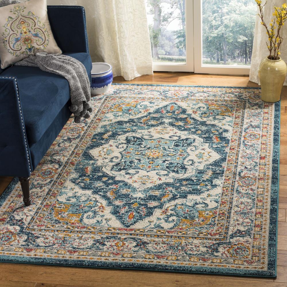 Phoenix PHX154 Power Loomed Indoor Area Rug - 8'x10' - Ivory/Blue - Safavieh