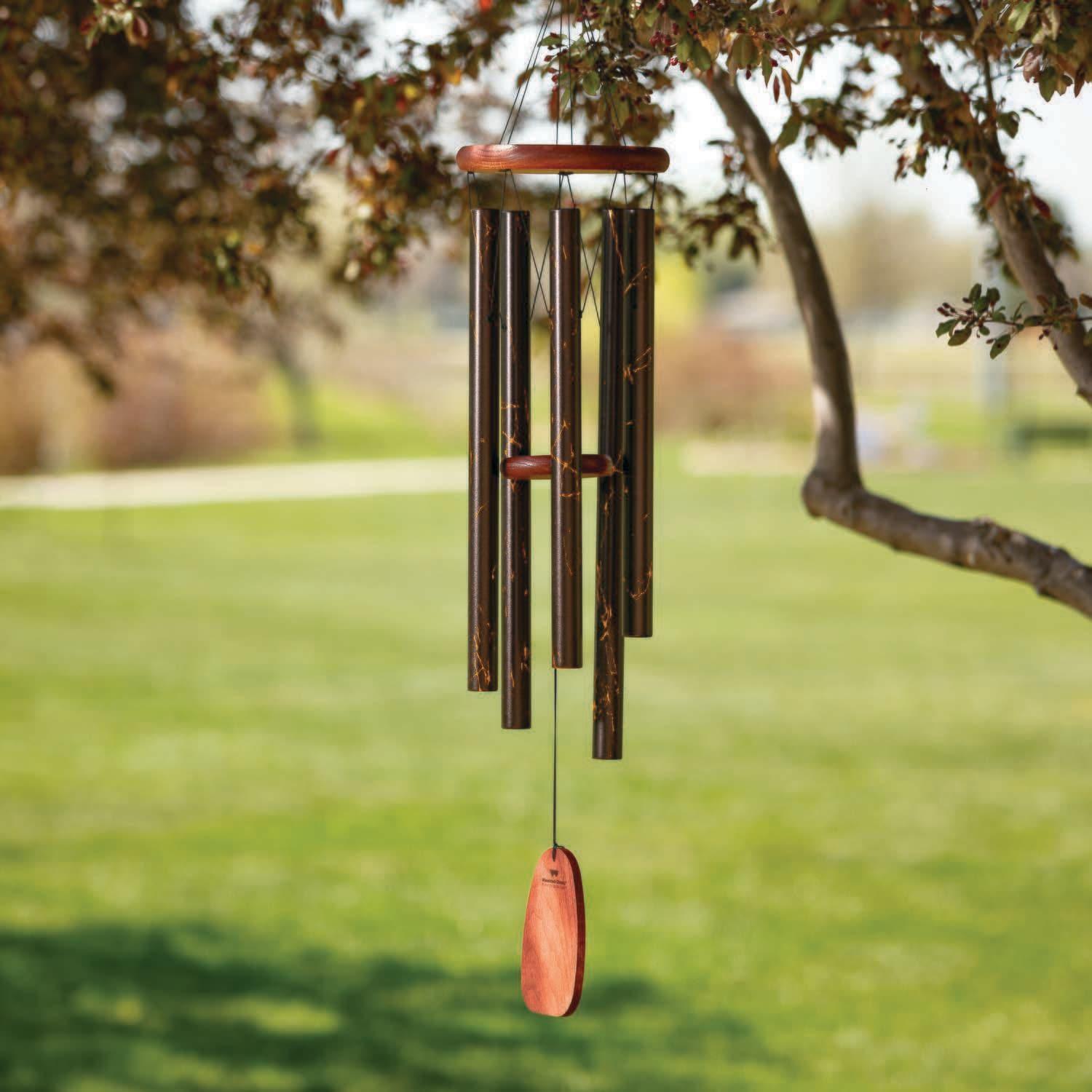 Woodstock Windchimes Décor Chime Gold Vein, , Wind Chimes For Outside, Wind Chimes For Garden, Patio, and Outdoor Décor, 35"L