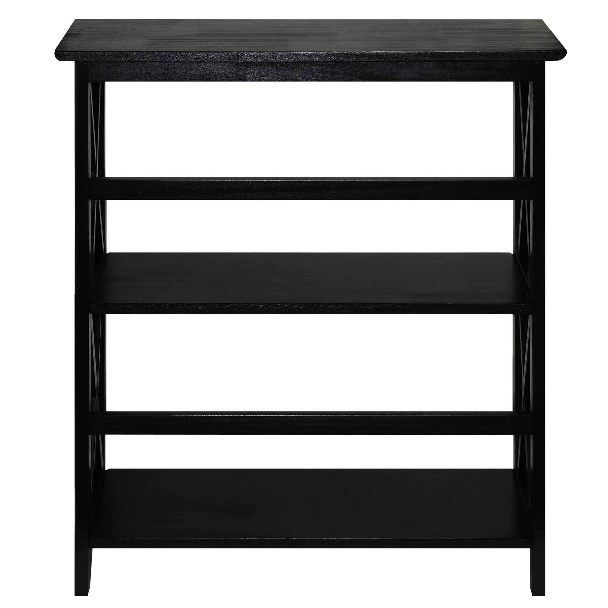 Montego 3-Shelf Bookcase-Black