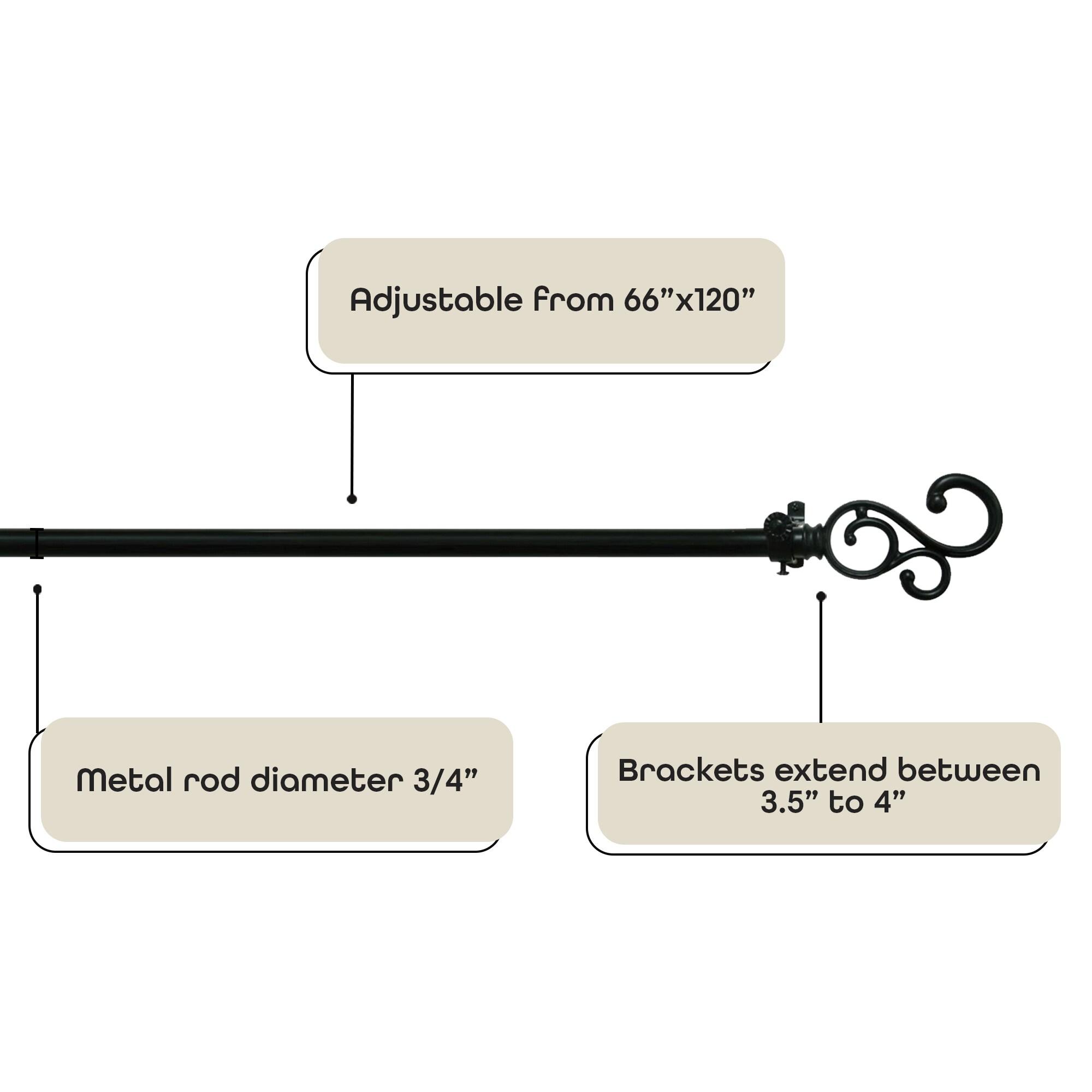 Achim Buono II Decorative Curtain Rod and Finial, Medley