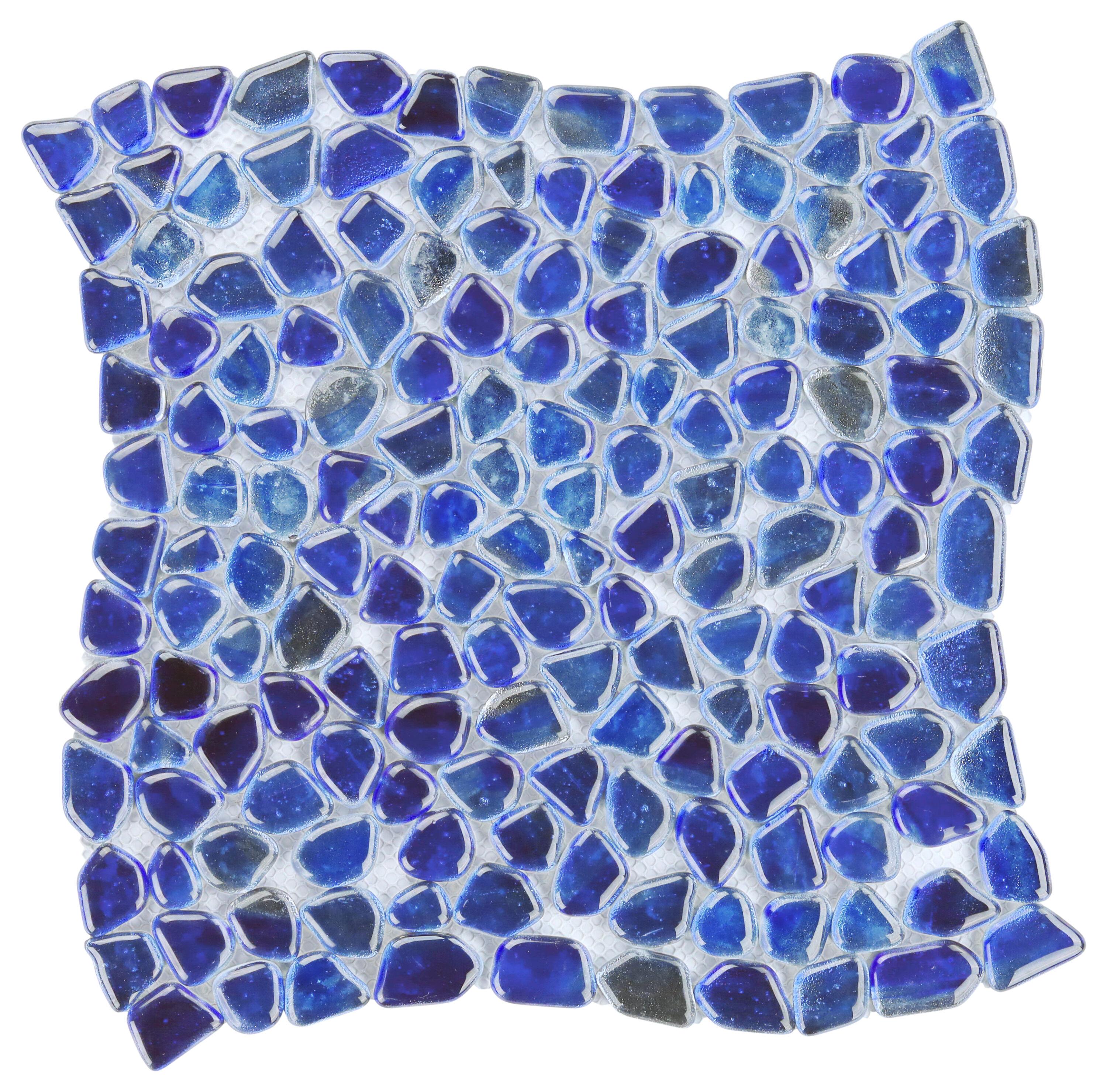 Bond Tile Fractal Pebble 11.88 in. x 11.88 in. Polished Glass Wall Mosaic Tile (0.98 Sq. Ft. / Each)