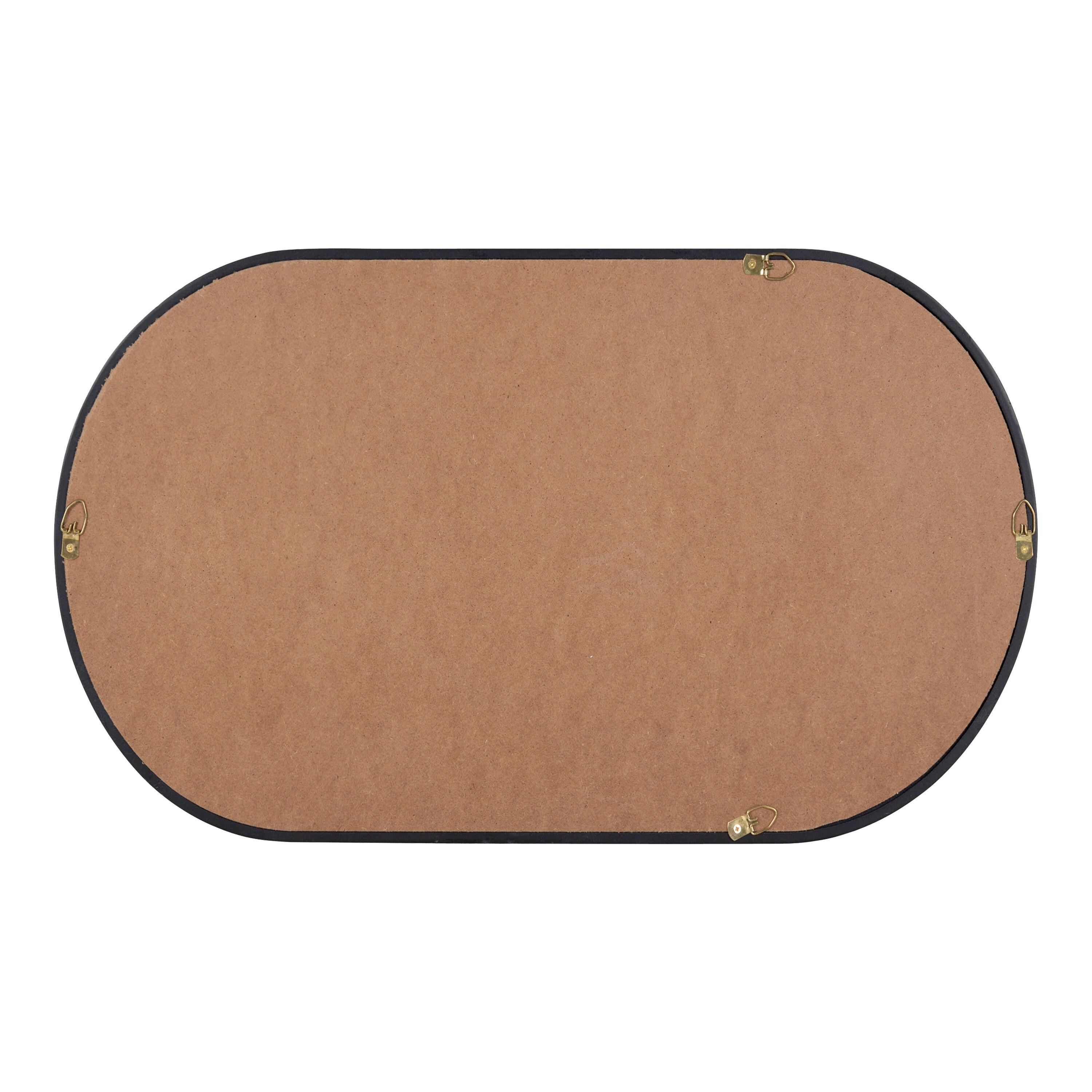 20" x 30" Travis Oval Wall Mirror Black - Kate & Laurel All Things Decor: Modern Style, MDF Frame, No Assembly Required
