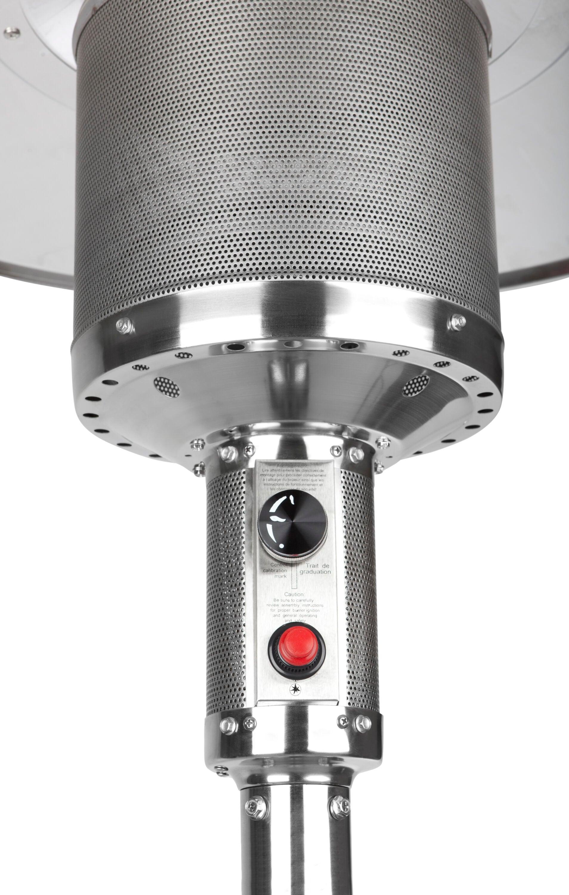 Fire Sense Fire Sense Performance Series Patio Heater with Wheels 50,000 BTU Output-Unpainted Stainless Steel