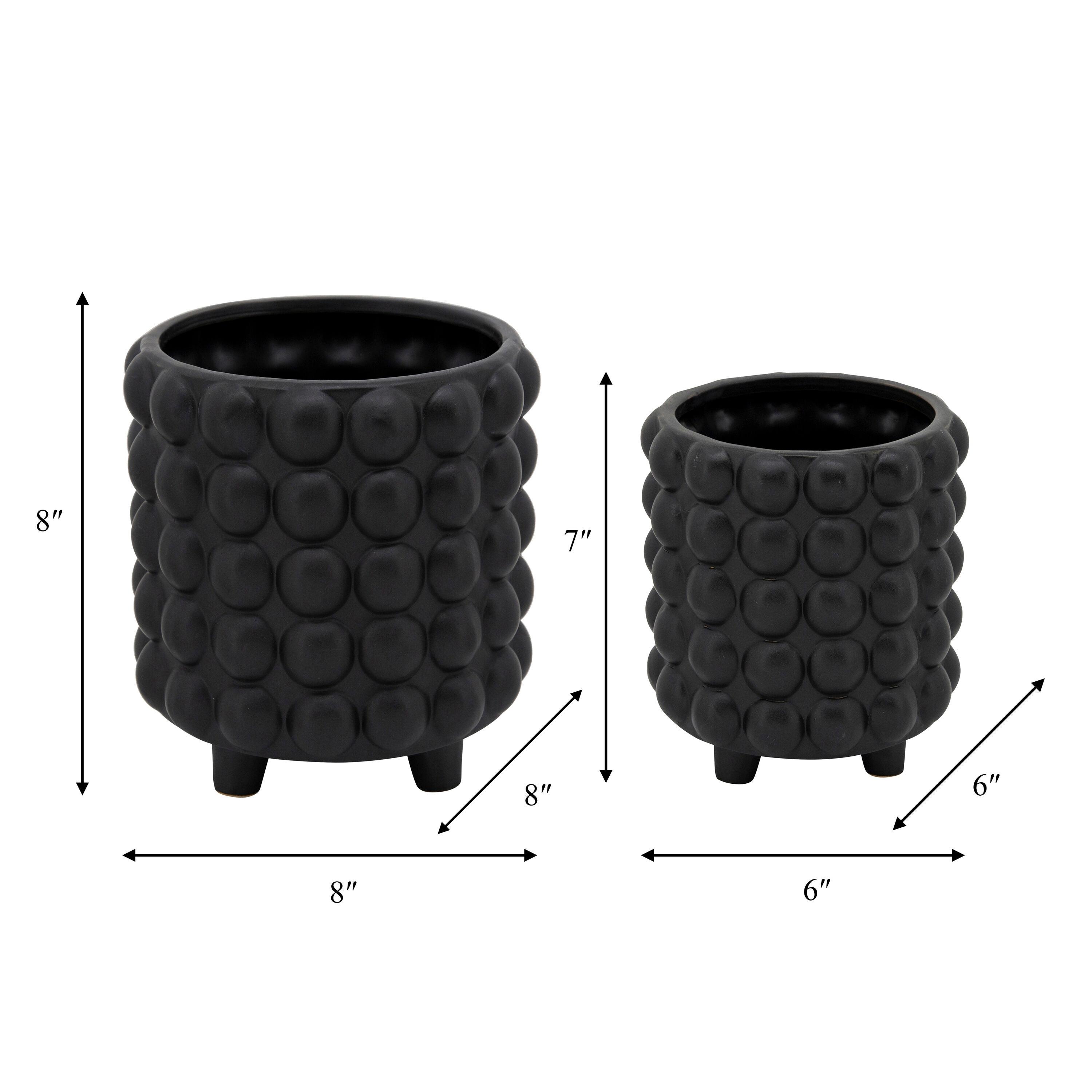 Joss & Main Ceramic Footed Planter Set of 2 Indoor and Outdoor & Reviews | Joss & Main