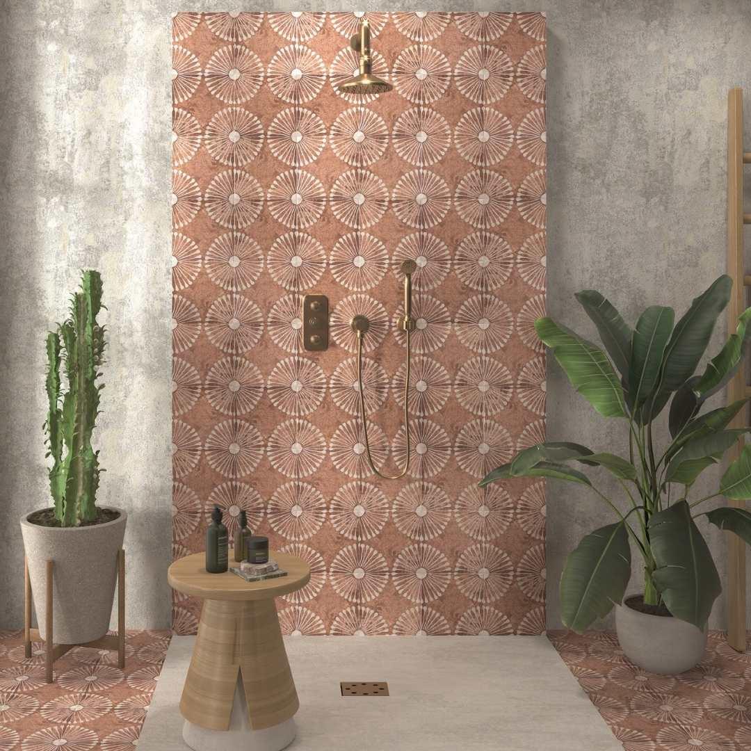 The Tile Life Amanecer 8" x 8" Satin Porcelain Patterned Floor & Wall Tile