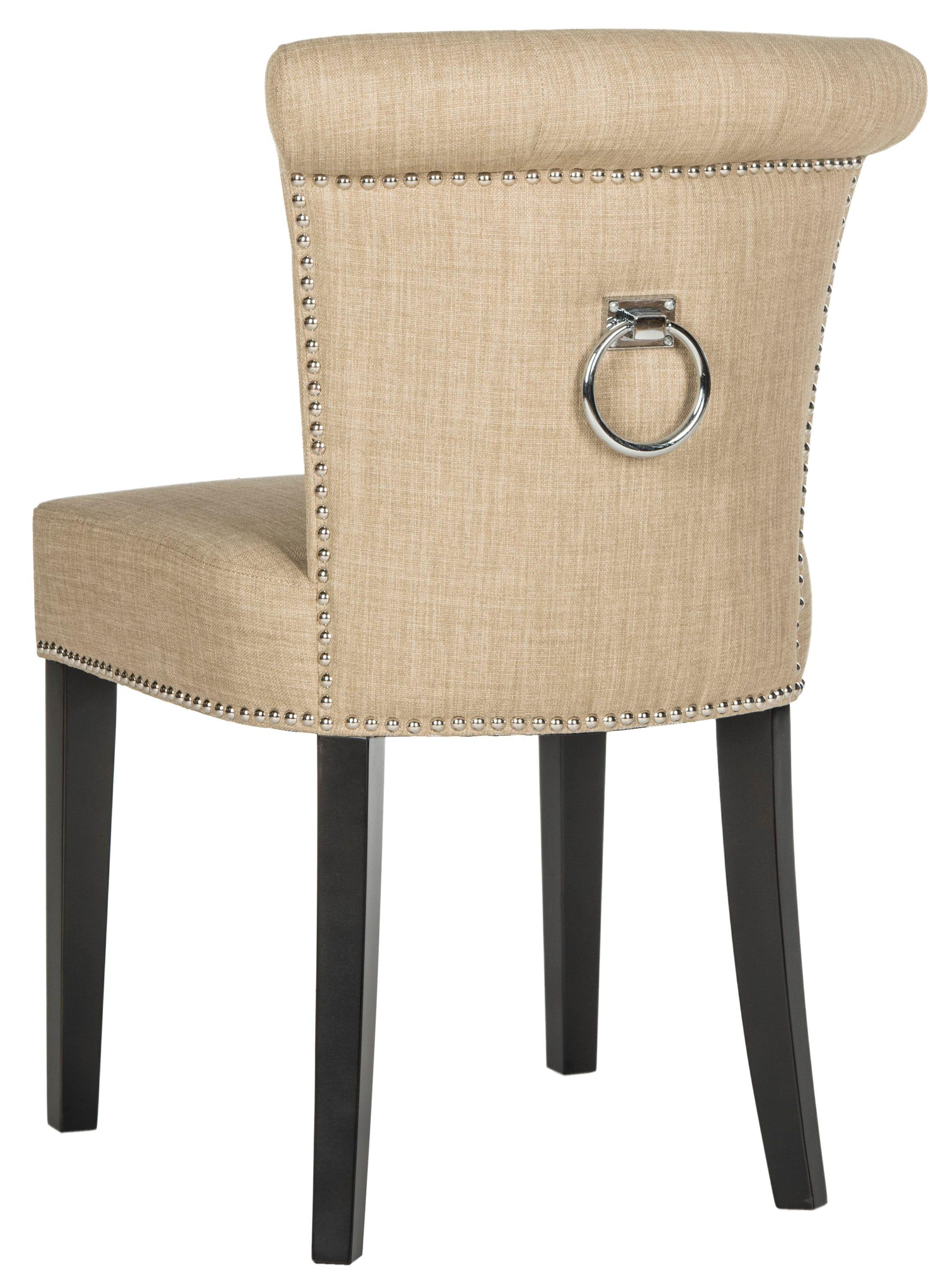 Sinclair 21''H Ring Chair (Set of 2) with Silver Nail Heads - Beige - Safavieh