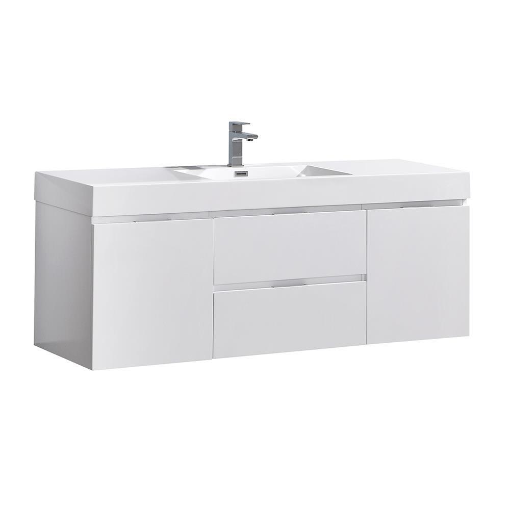 Valencia 60" Wall Mount Single Sink Bathroom Vanity with Top and Sink (Faucet Not Included)