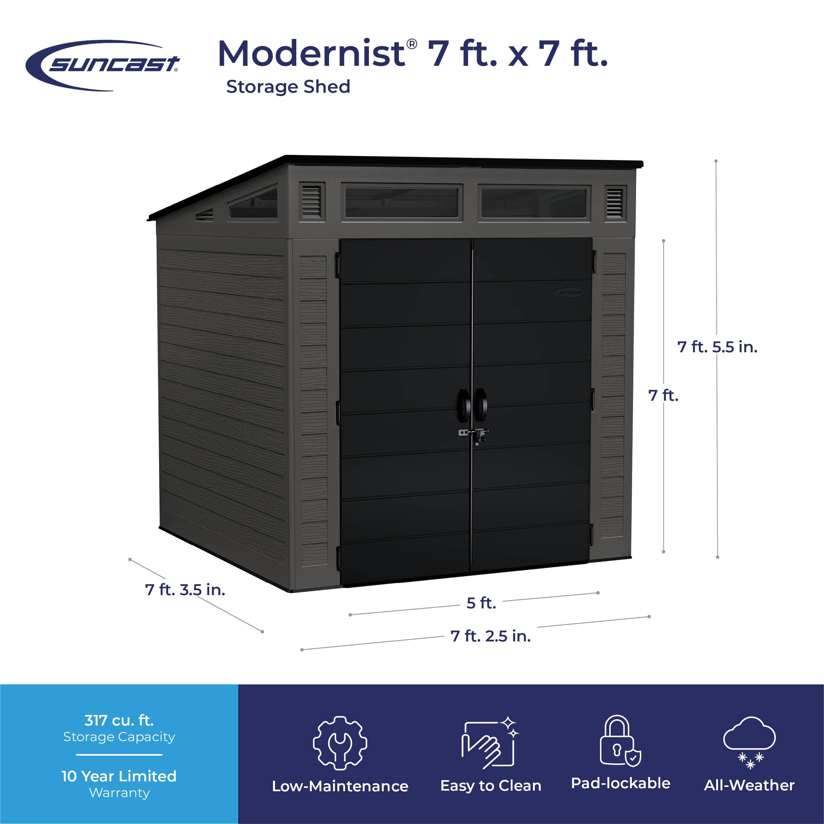 Suncast Suncast Modernist 7 ft. W x 7 ft. D Resin Storage Shed