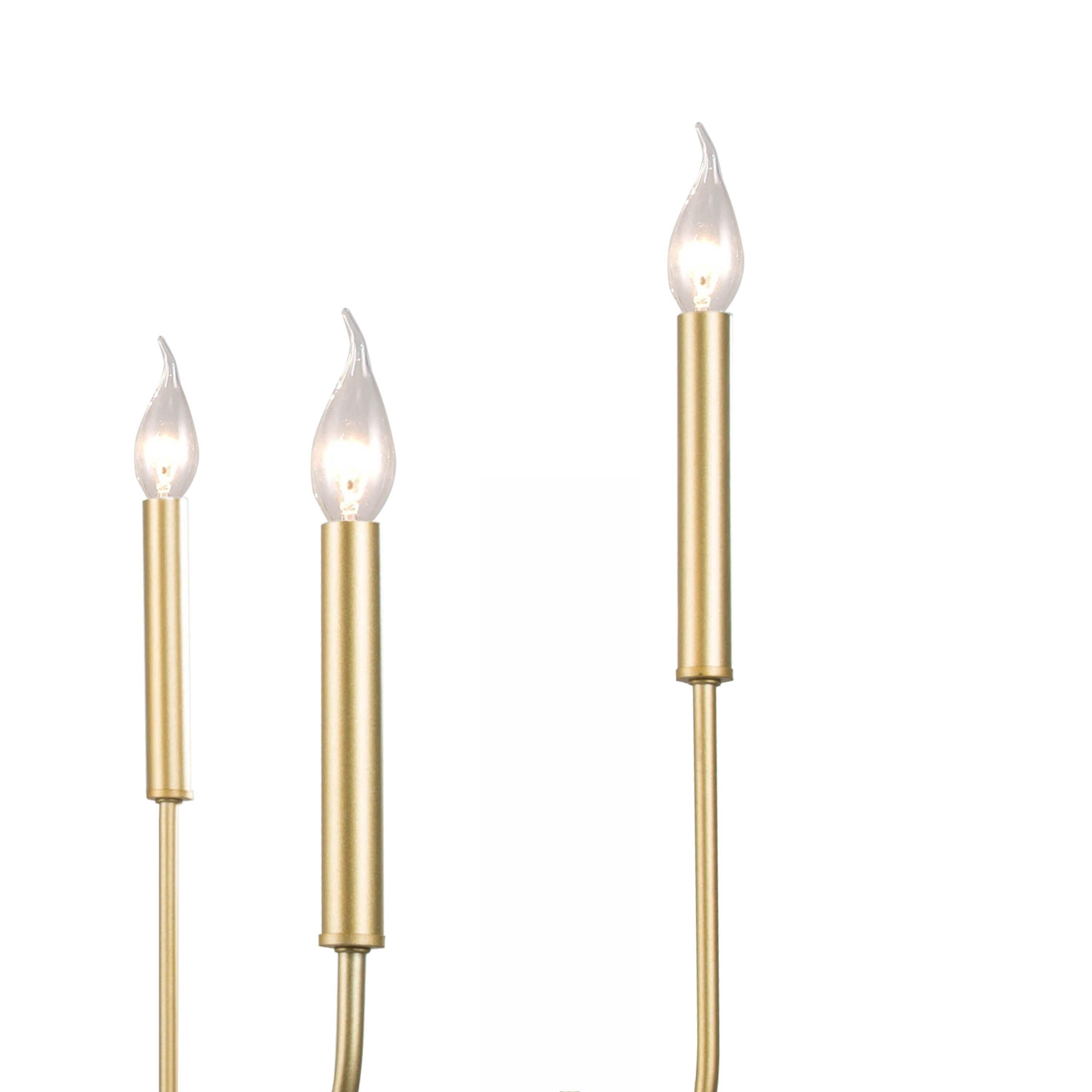 LNC 8-Light Matte Gold Modern/Contemporary Candle LED Dry rated Chandelier for Living Room