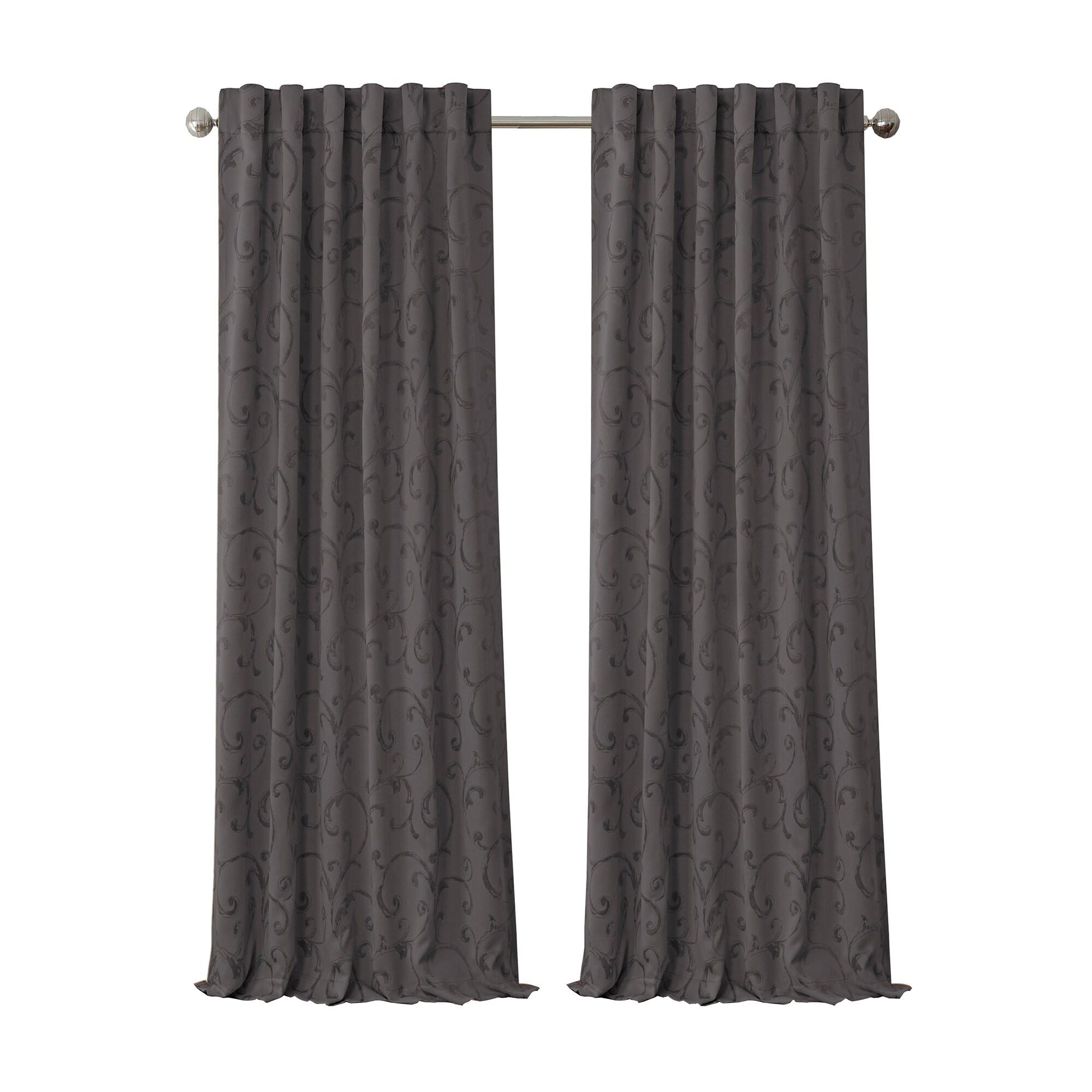 Elrene  Mia Jacquard Blackout Curtain Panel gray 52" W X 84" L 84 Inches