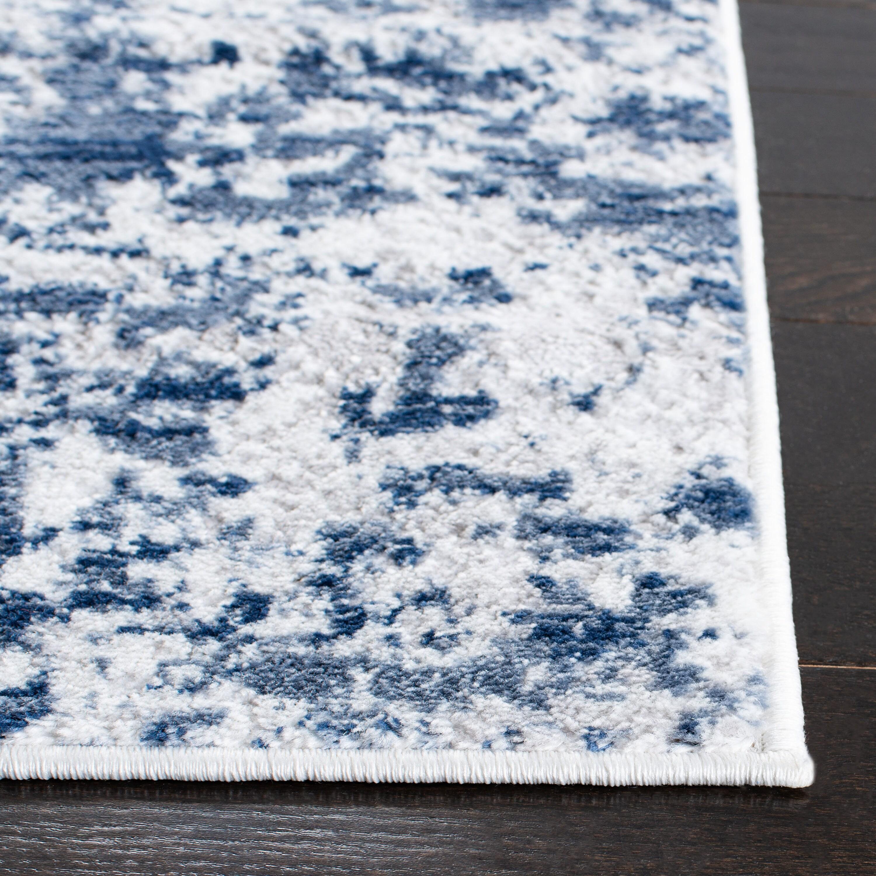 Amelia ALA705 Power Loomed Area Rug - Navy/Grey - 6'7"x6'7" - Safavieh.